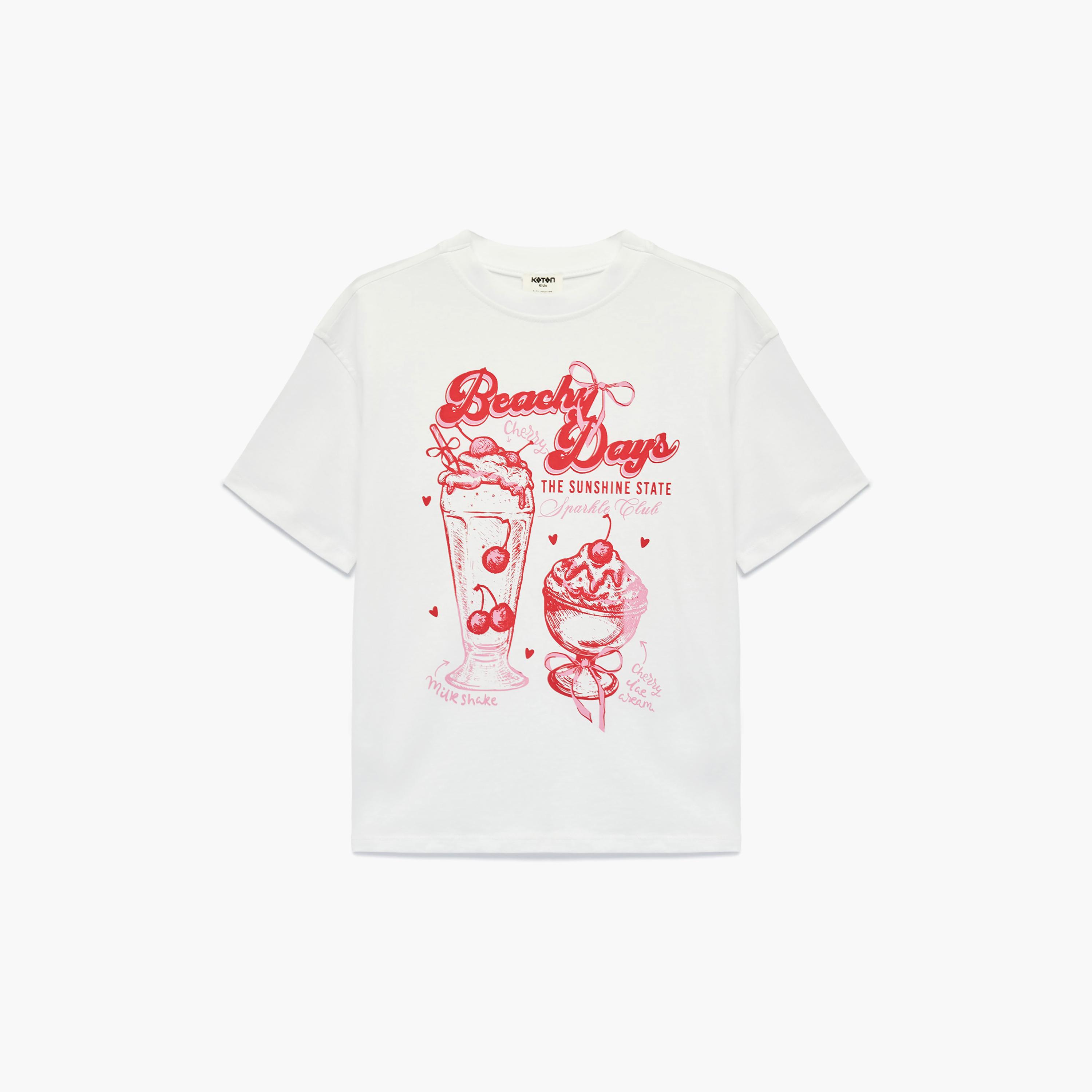 Koton Short Sleeves Printed T-Shirt-girls-clothing-tshirts-image-1