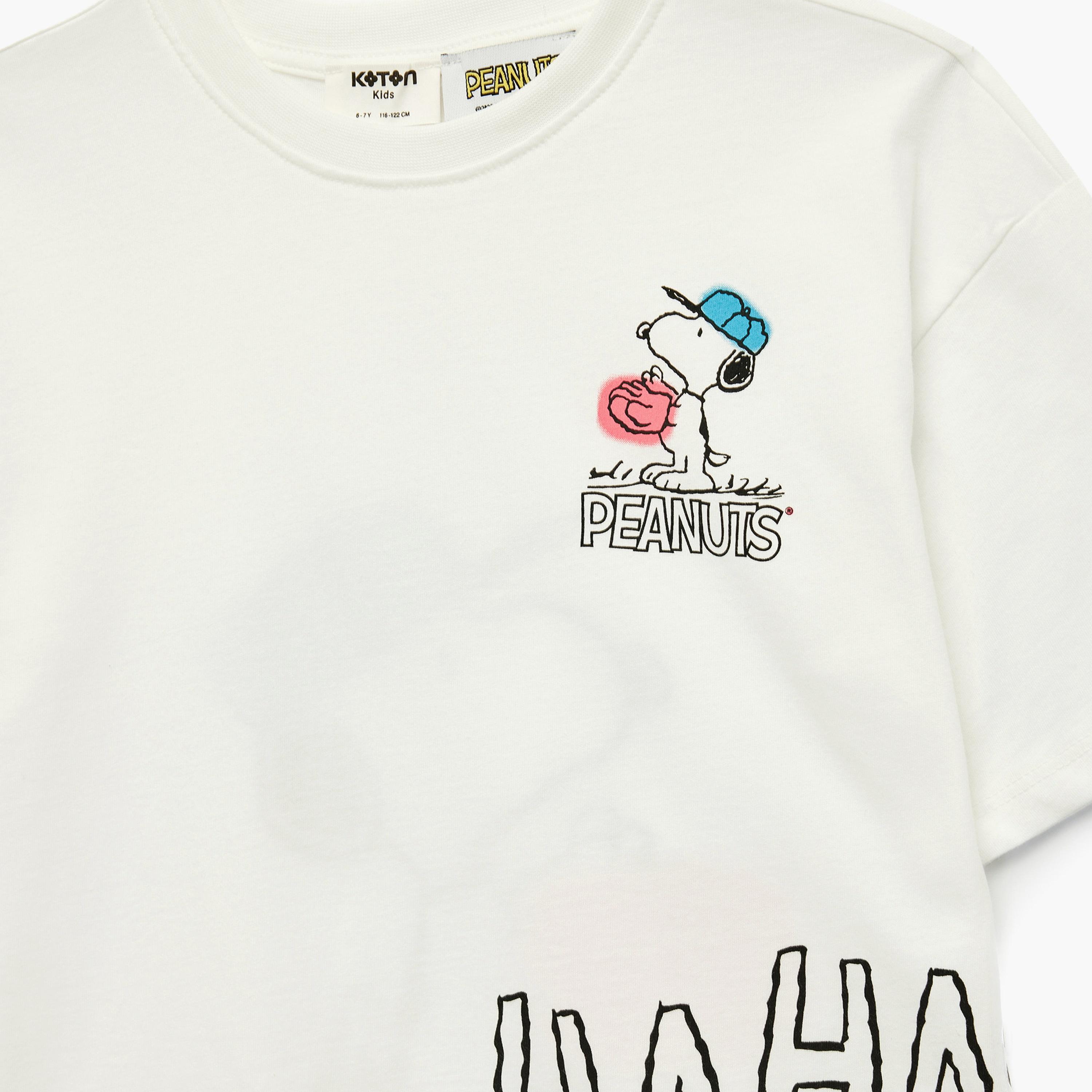 Koton Short Sleeves Snoopy Printed T-Shirt-girls-clothing-tshirts-image-3