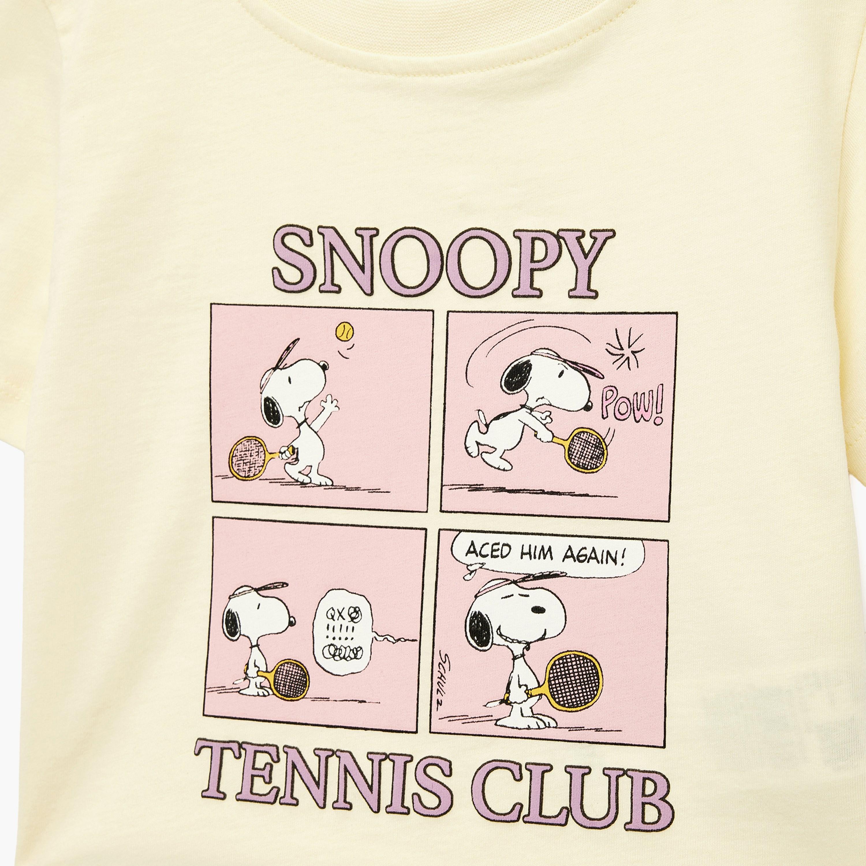 Koton Short Sleeves Snoopy Printed T-Shirt-girls-clothing-tshirts-image-3
