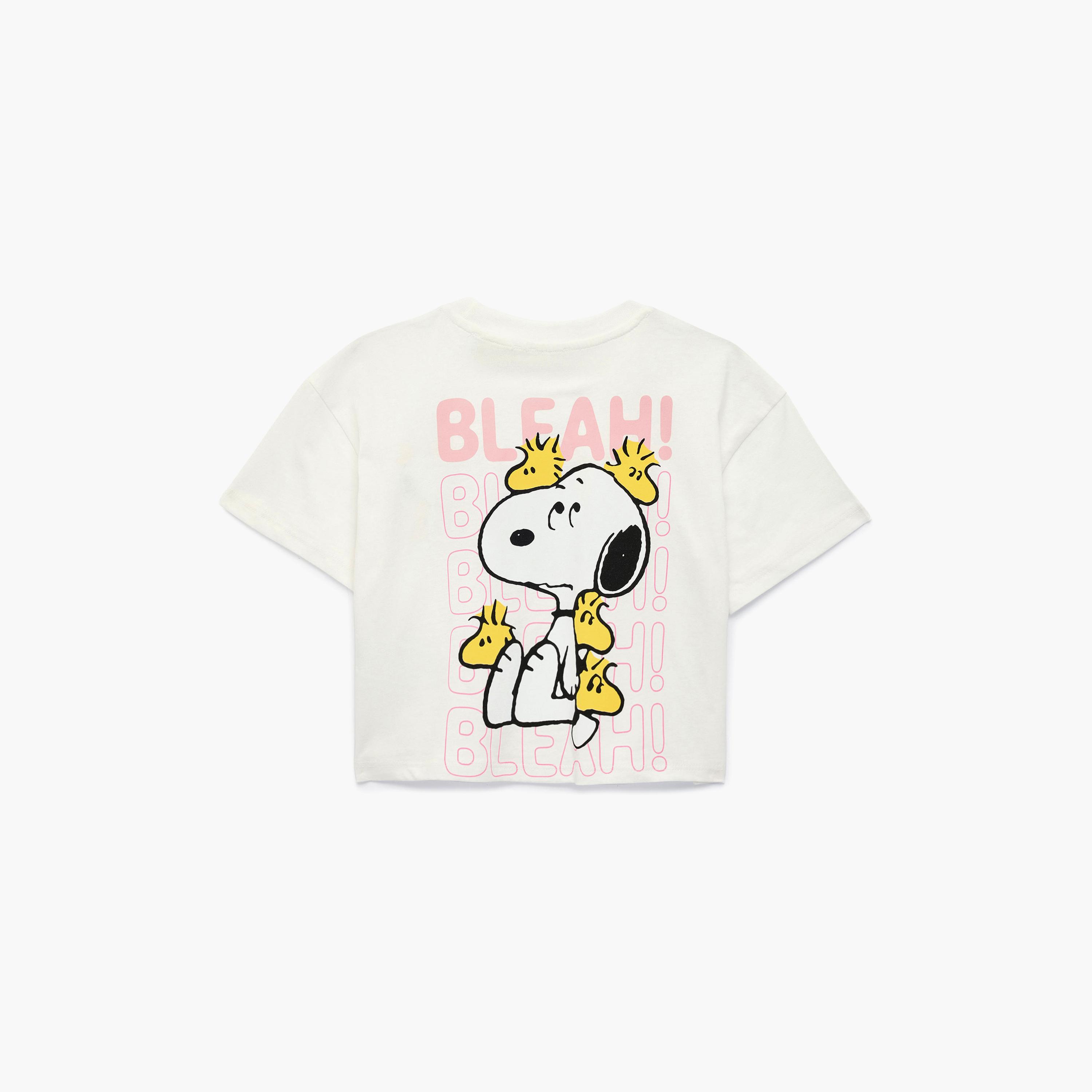 Koton Short Sleeves Snoopy Printed T-Shirt-girls-clothing-tshirts-image-2