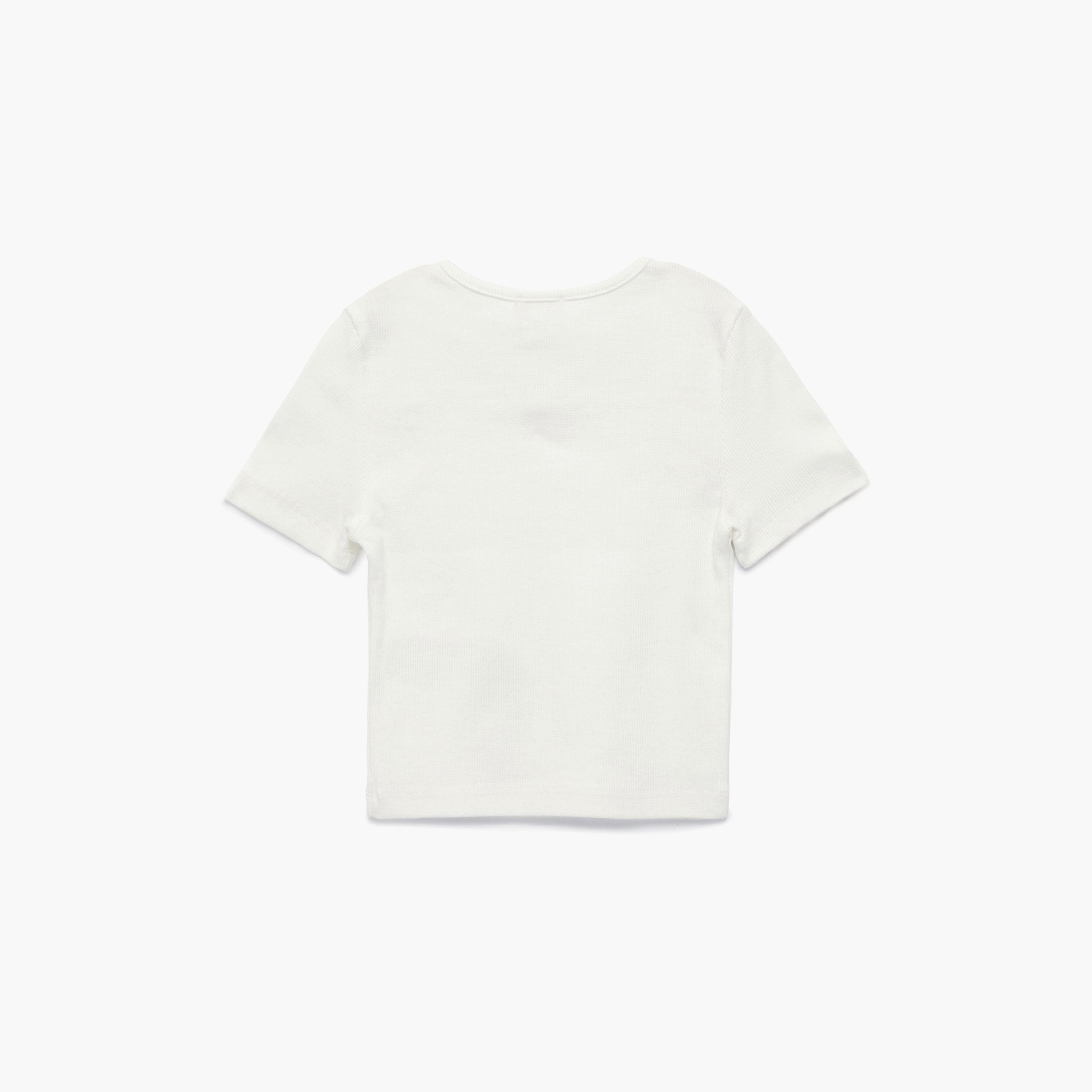 Koton Short Sleeves Bow Detailed Plain T-Shirt-girls-clothing-tshirts-image-2