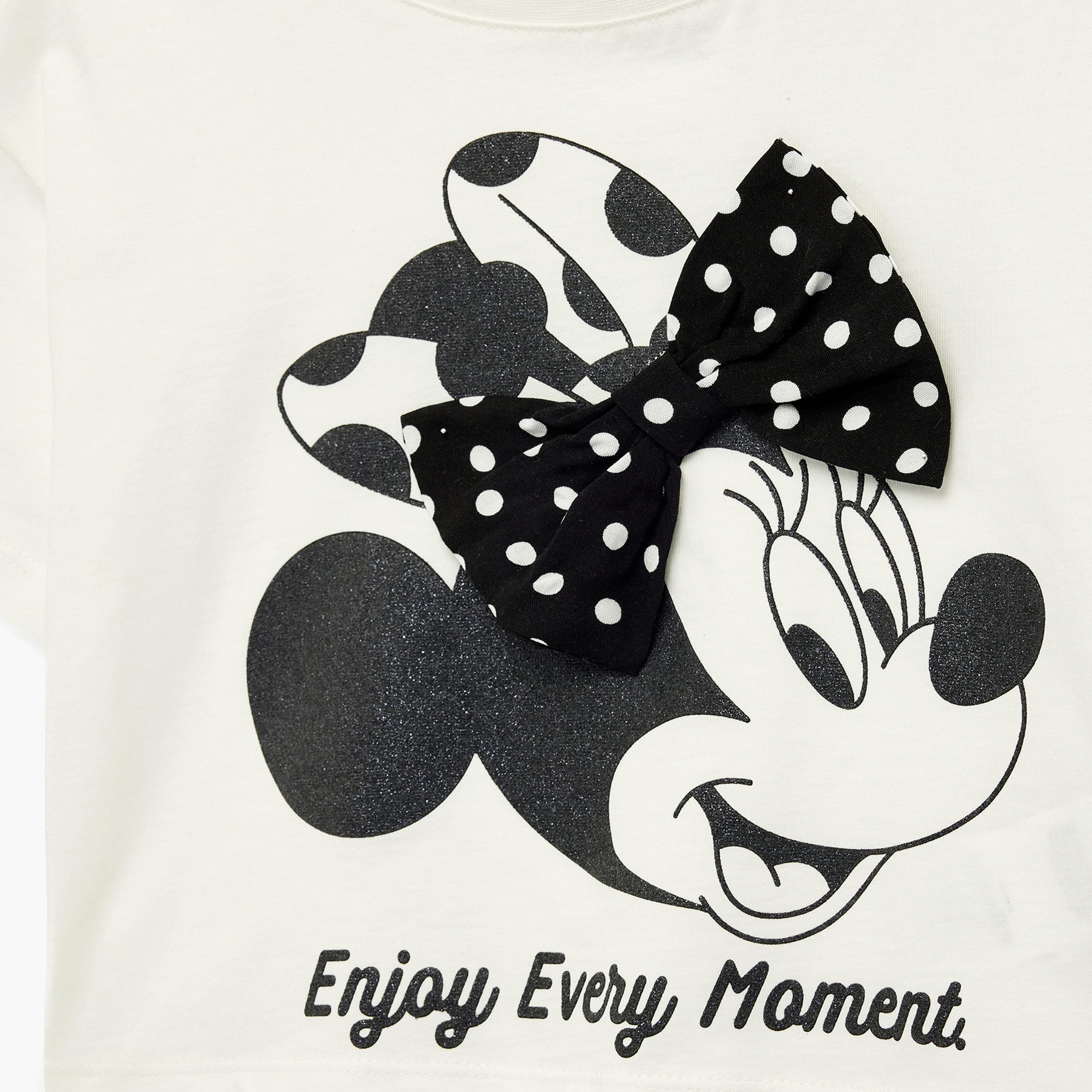 تي شيرت بتطريز "ميني ماوس" وأكمام قصيرة من كوتون-girls-clothing-tshirts-image-3