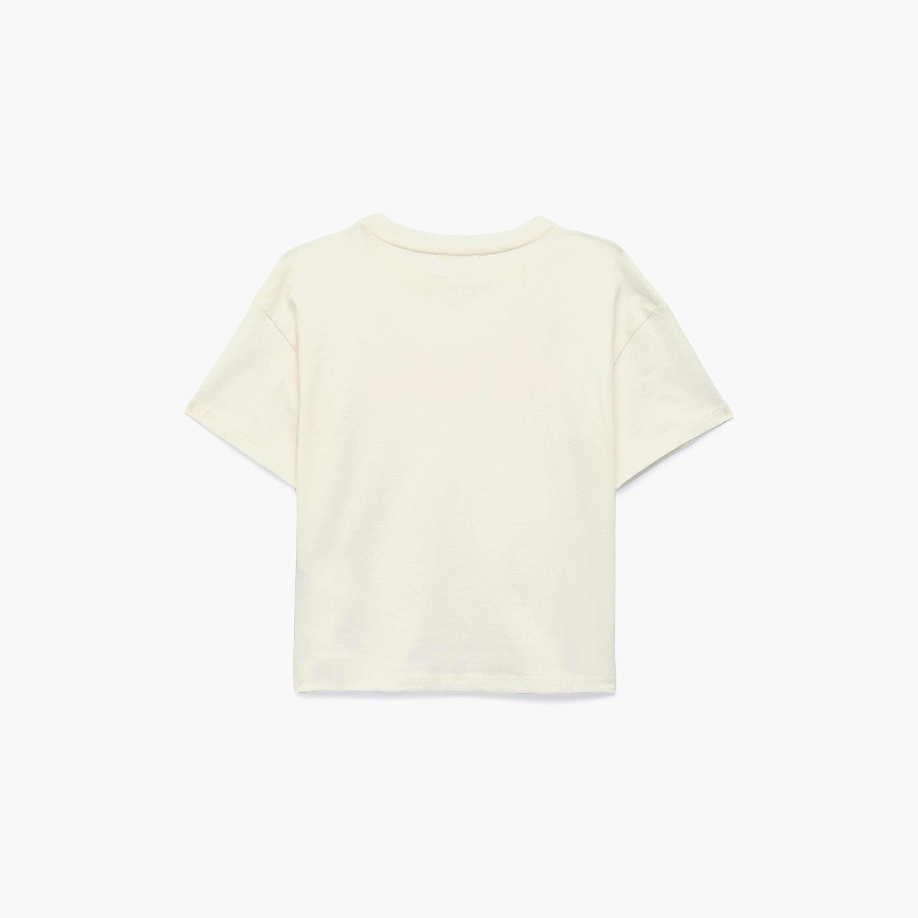 تي شيرت مطبوع بأكمام قصيرة من كوتون-girls-clothing-tshirts-image-2