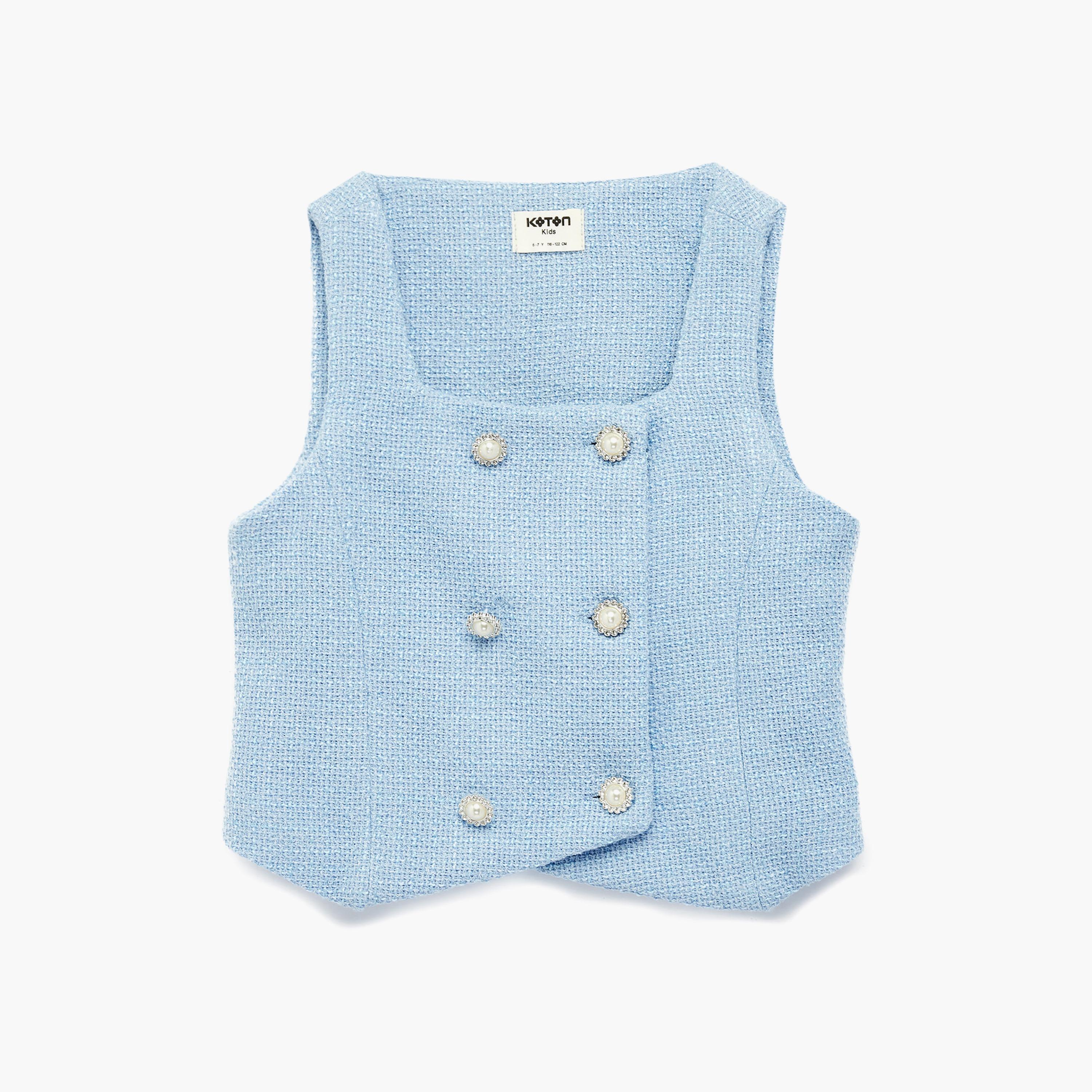 Koton Sleeveless Button Detailed Vest-girls-clothing-innerwear-vests-image-1