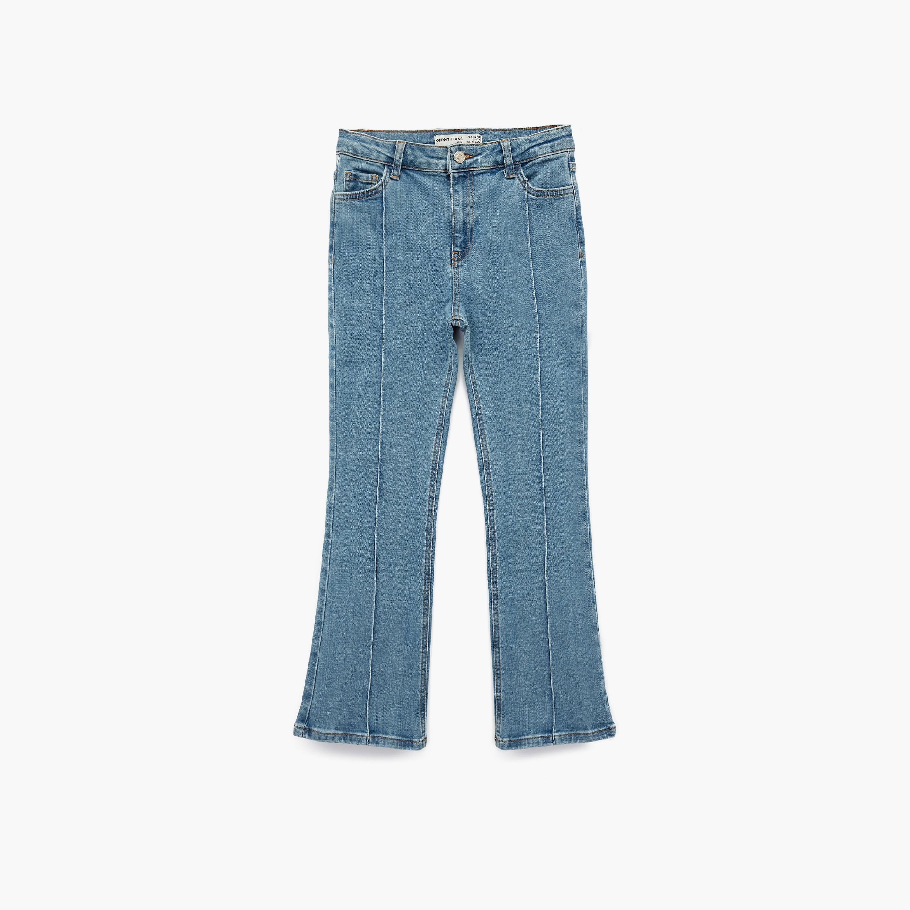Koton Full Length Slim Fit Pocketed Flare Jeans-girls-clothing-bottoms-jeansandjeggings-image-1