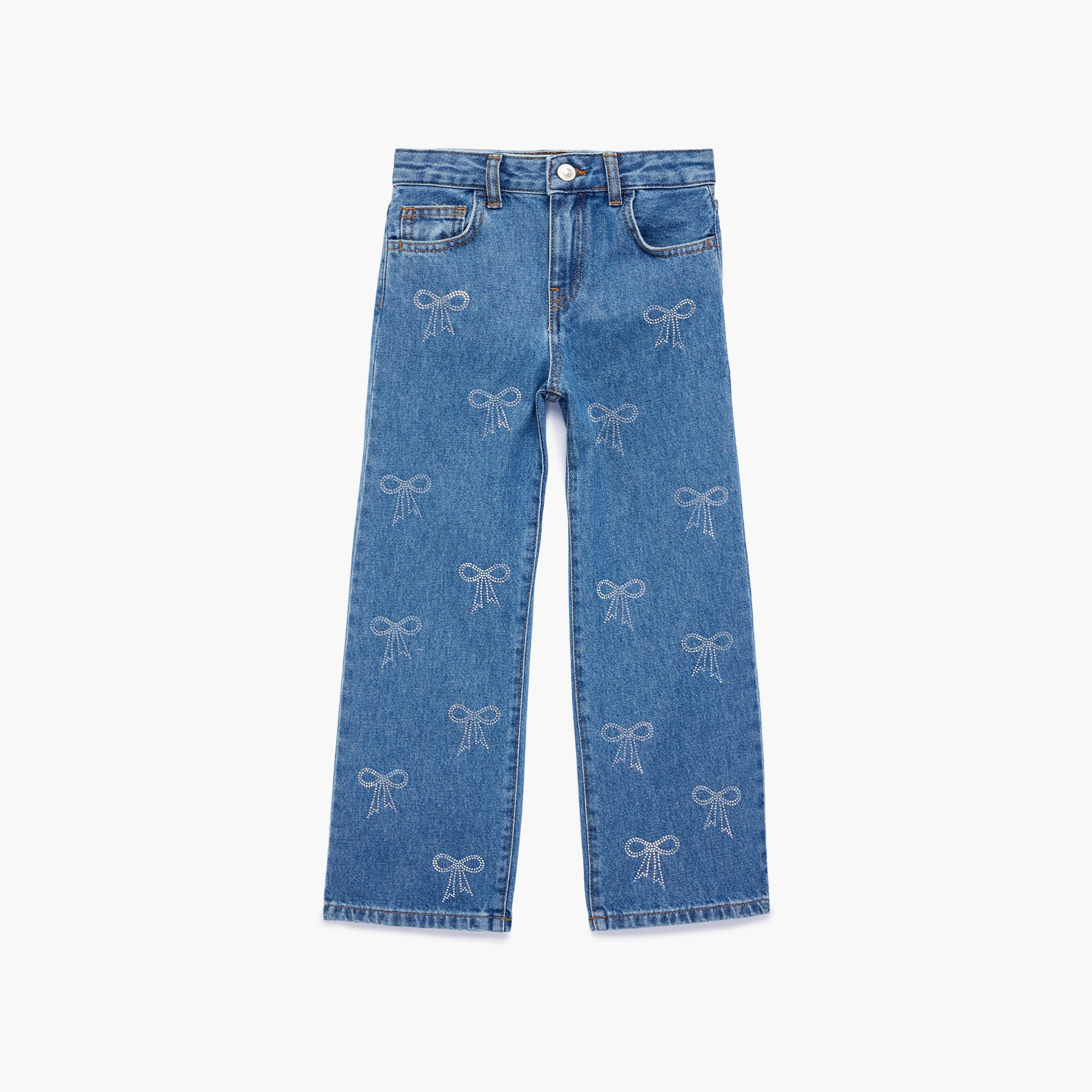 Koton Full Length Embroidered Stone Detail Jeans-girls-clothing-bottoms-jeansandjeggings-image-1
