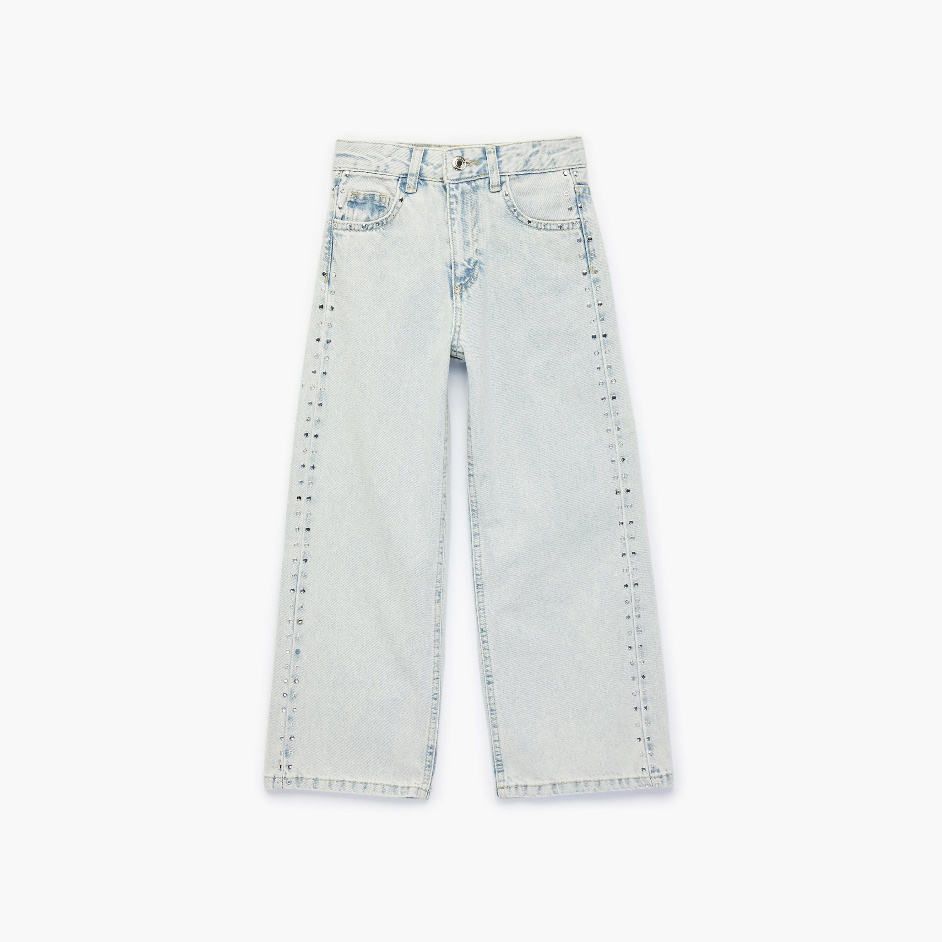 Koton Full Length Pocketed Wide Leg Jeans-girls-clothing-bottoms-jeansandjeggings-image-1