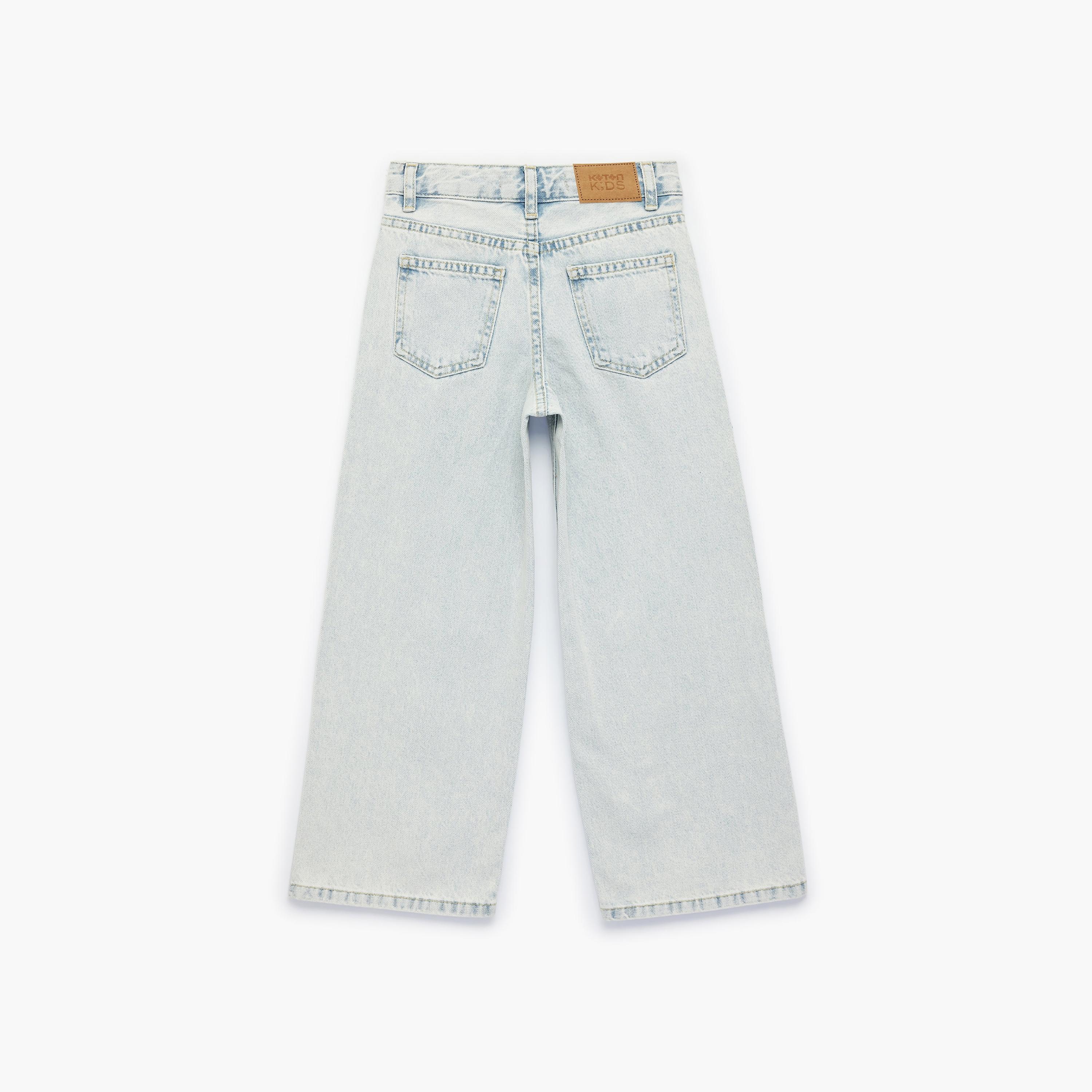 Koton Full Length Pocketed Wide Leg Jeans-girls-clothing-bottoms-jeansandjeggings-image-2