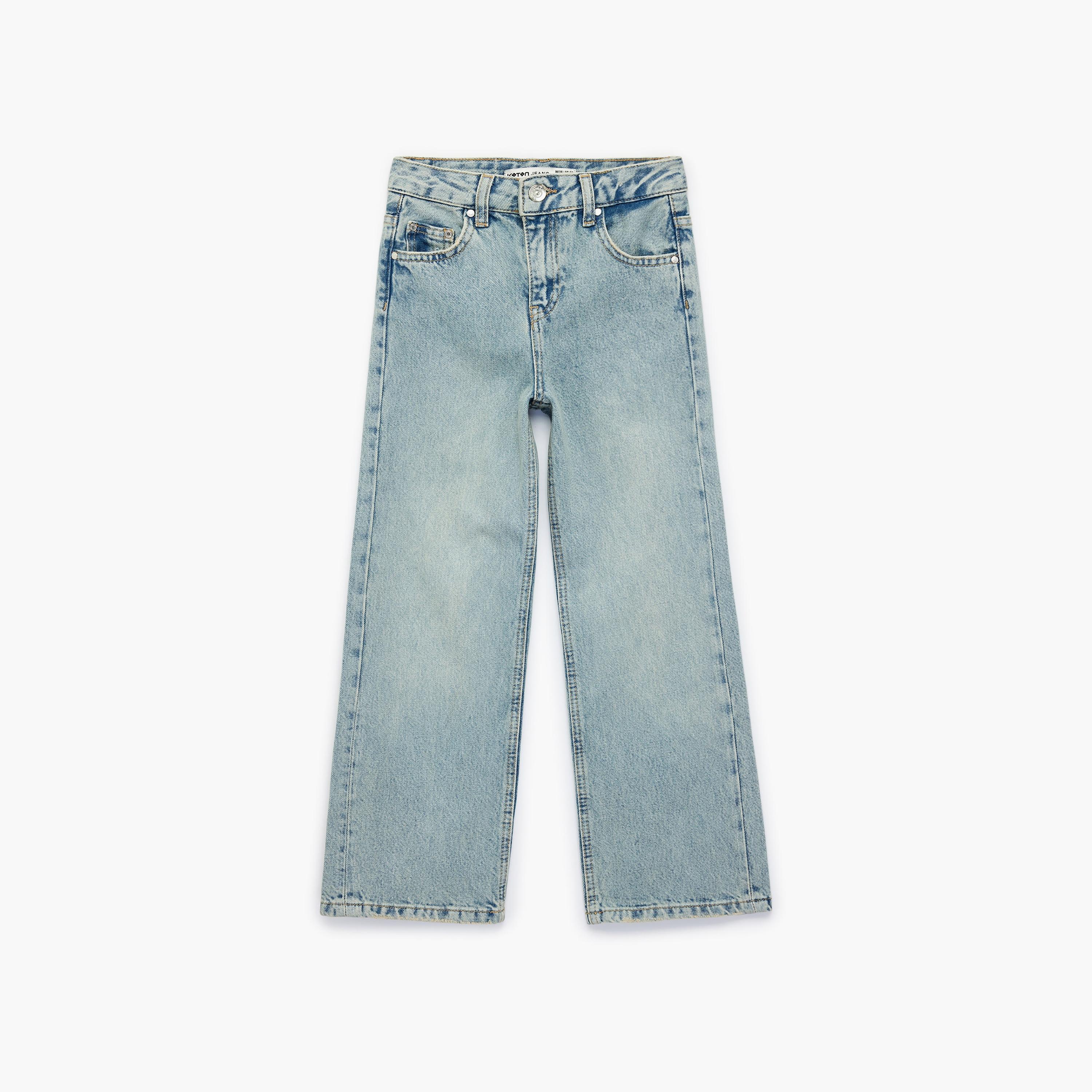 Koton Full Length Pocketed Wide Leg Jeans-girls-clothing-bottoms-jeansandjeggings-image-1