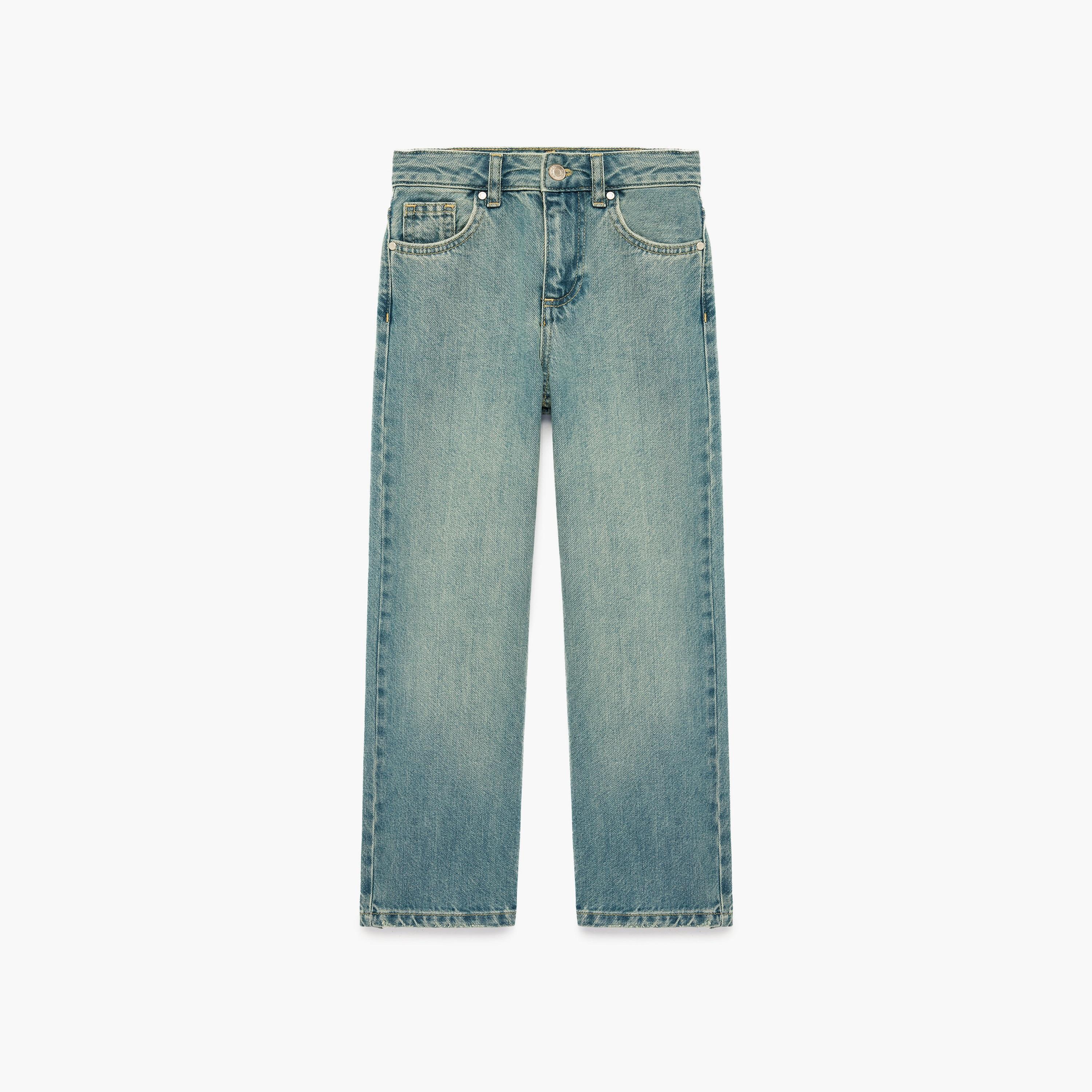 بنطلون جينز بأرجل "وايد ليج" بطول كامل من كوتون-girls-clothing-bottoms-jeansandjeggings-image-1