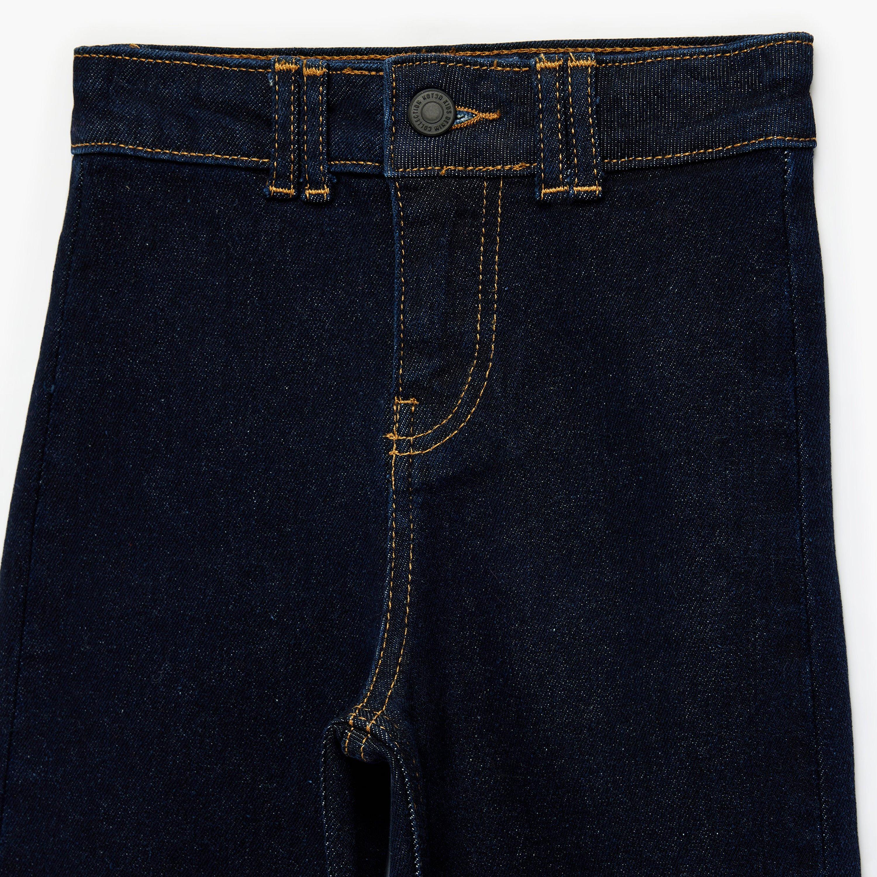 بنطلون جينز بقصة "ستريت فيت" وأرجل "وايد ليج" بطول كامل من كوتون-girls-clothing-bottoms-jeansandjeggings-image-3