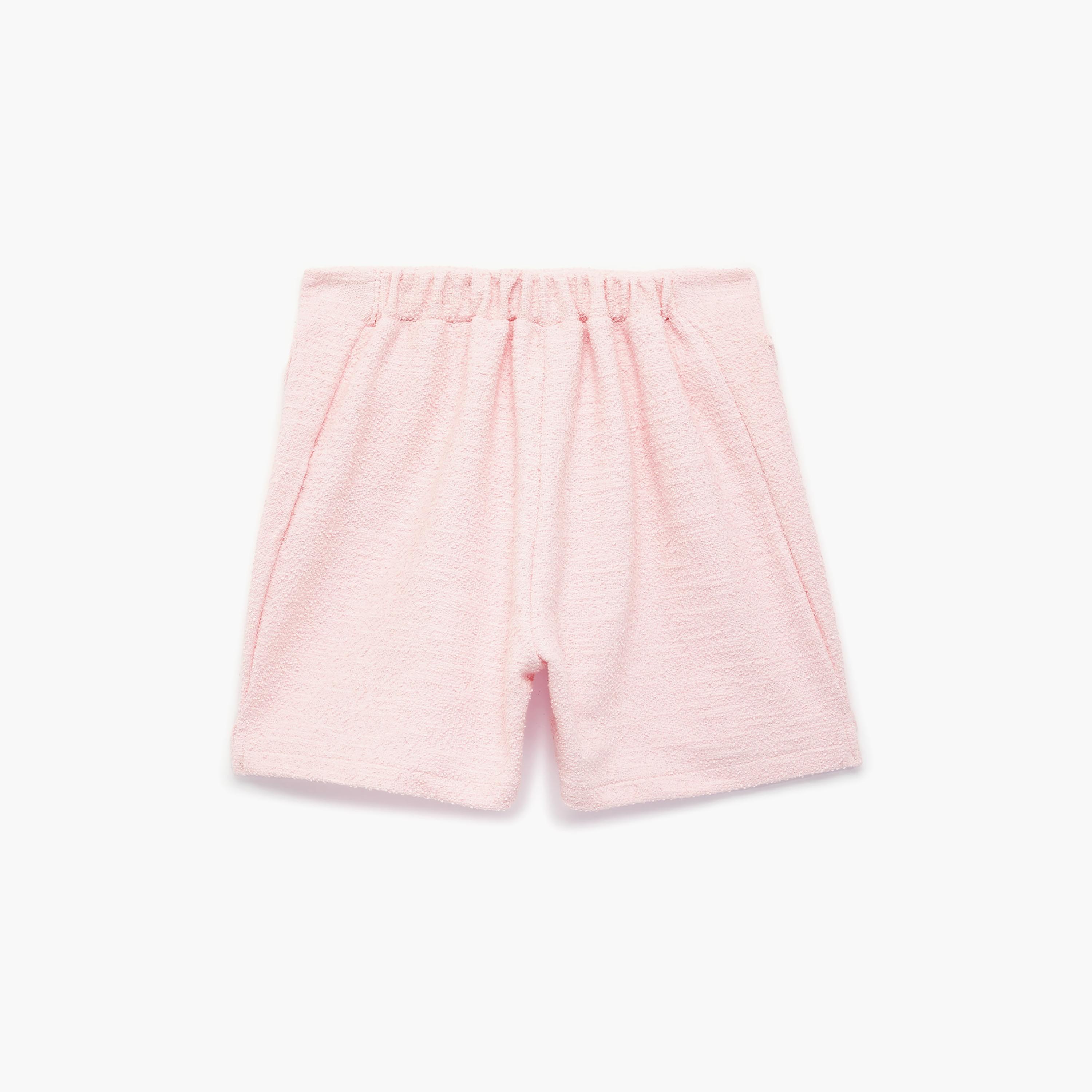 شورت سادة بتفاصيل جيوب وقماش "تويد" من كوتون-girls-clothing-bottoms-shorts-image-2