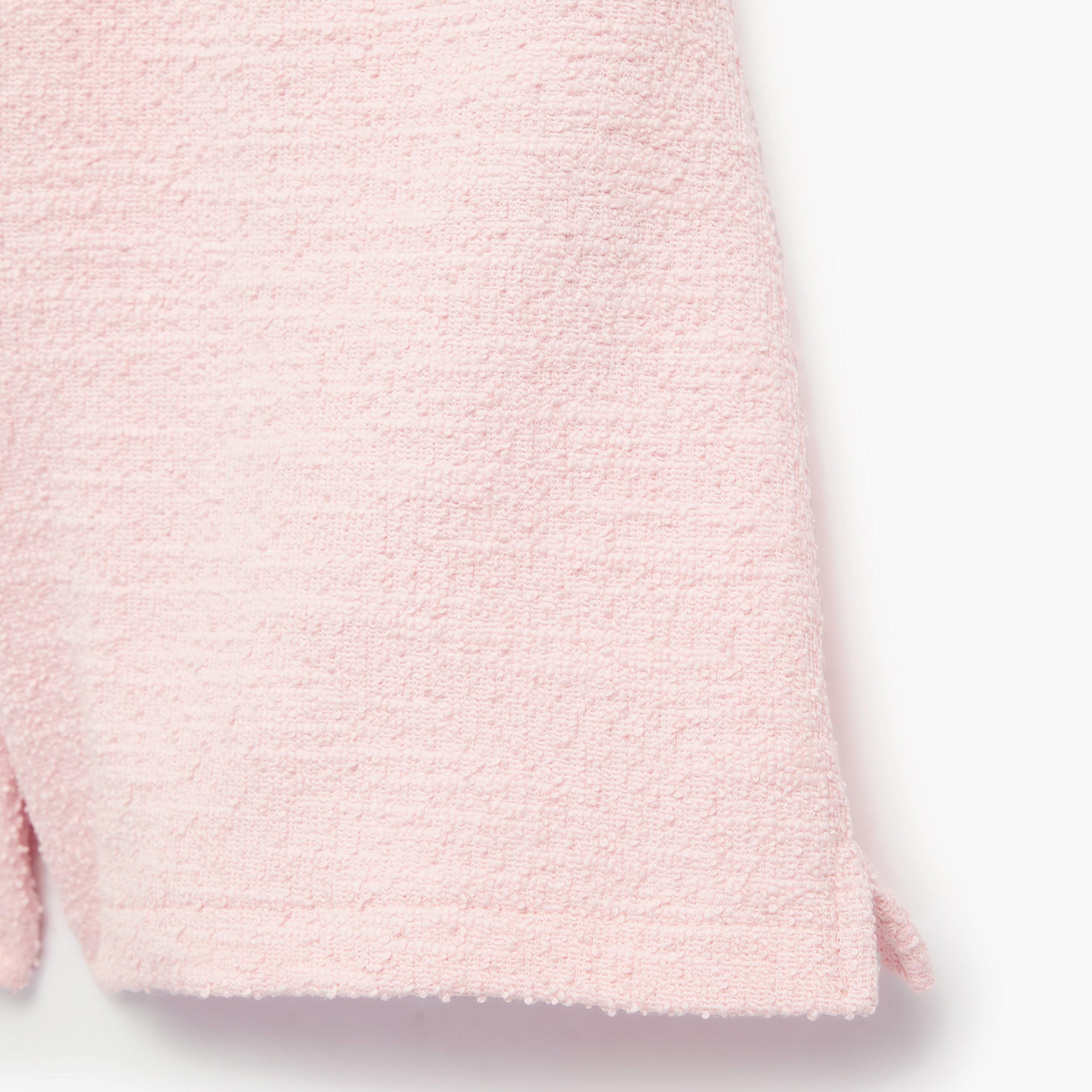 شورت سادة بتفاصيل جيوب وقماش "تويد" من كوتون-girls-clothing-bottoms-shorts-image-4