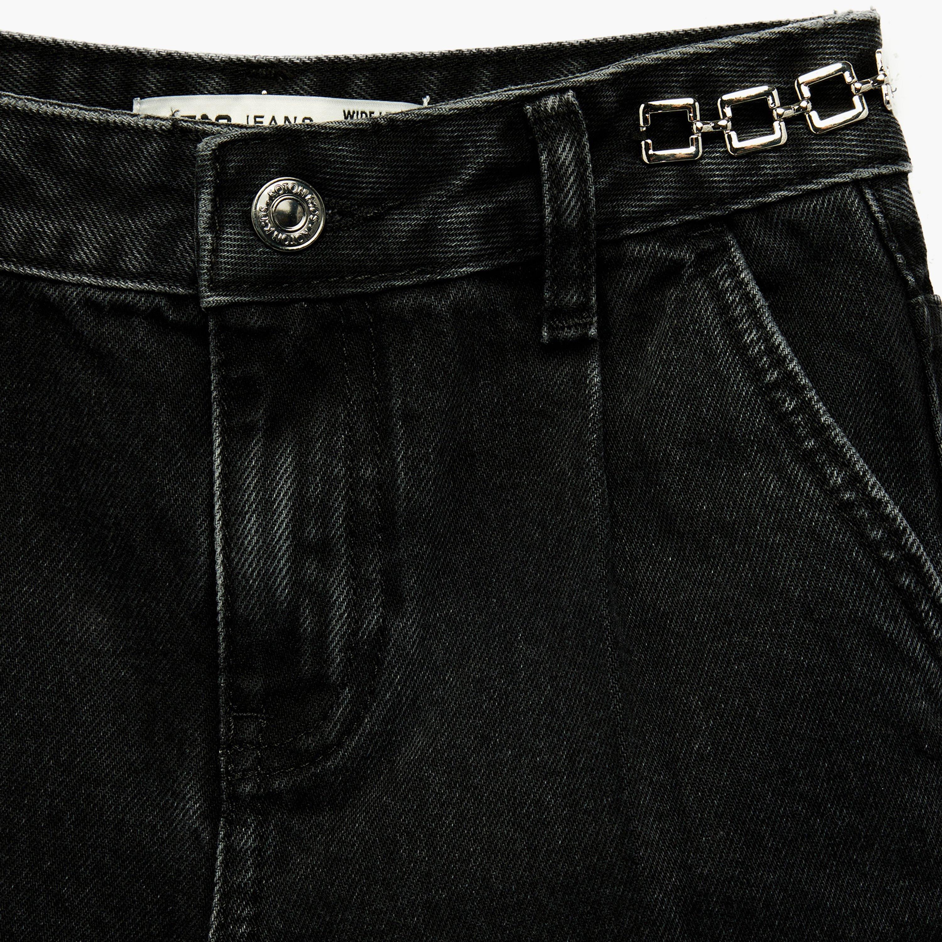 Koton Full Length Accessory Detailed Wide Leg Jean-girls-clothing-bottoms-jeansandjeggings-image-3
