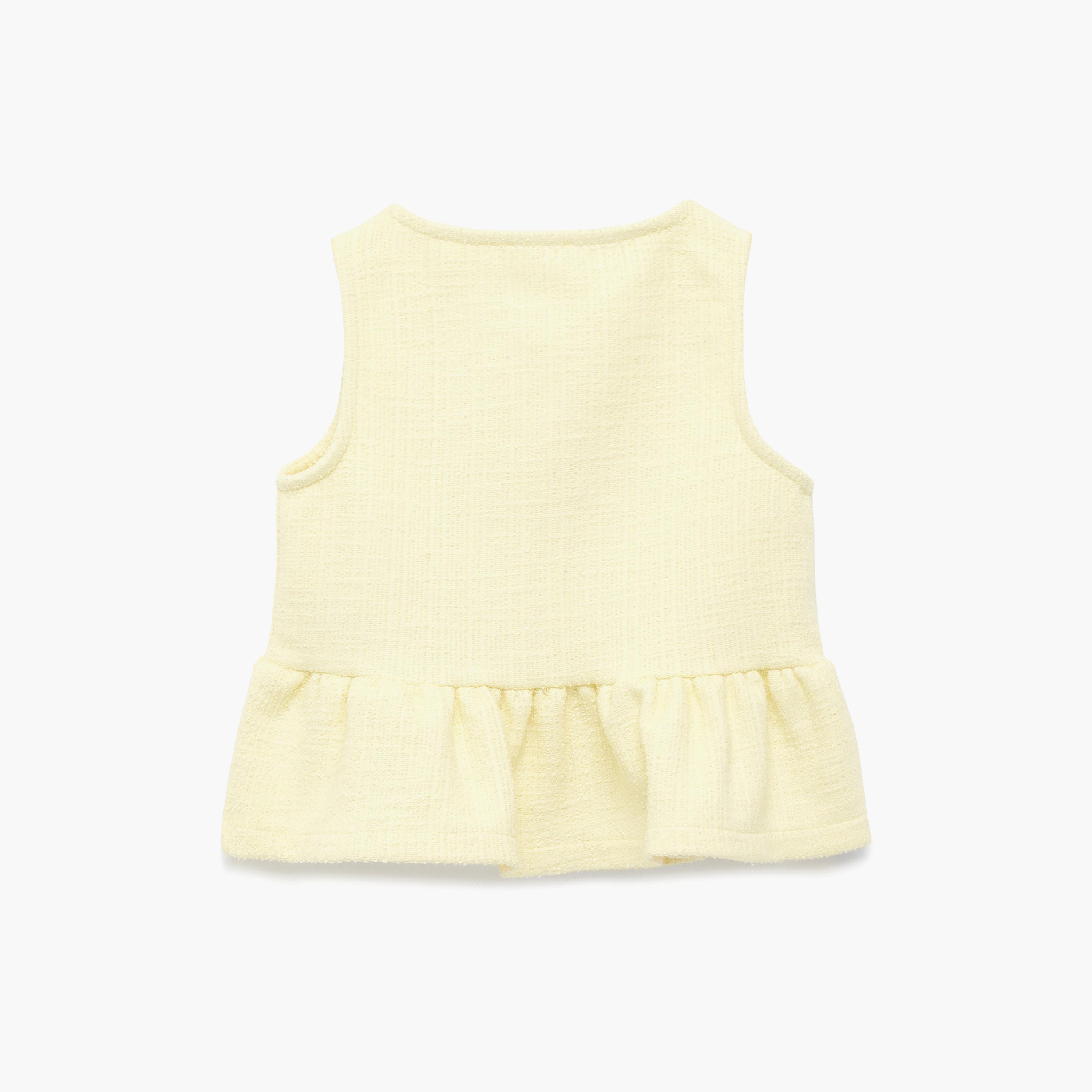 Koton Solid Sleeveless Buttoned Top-girls-clothing-blousesandshirts-image-2