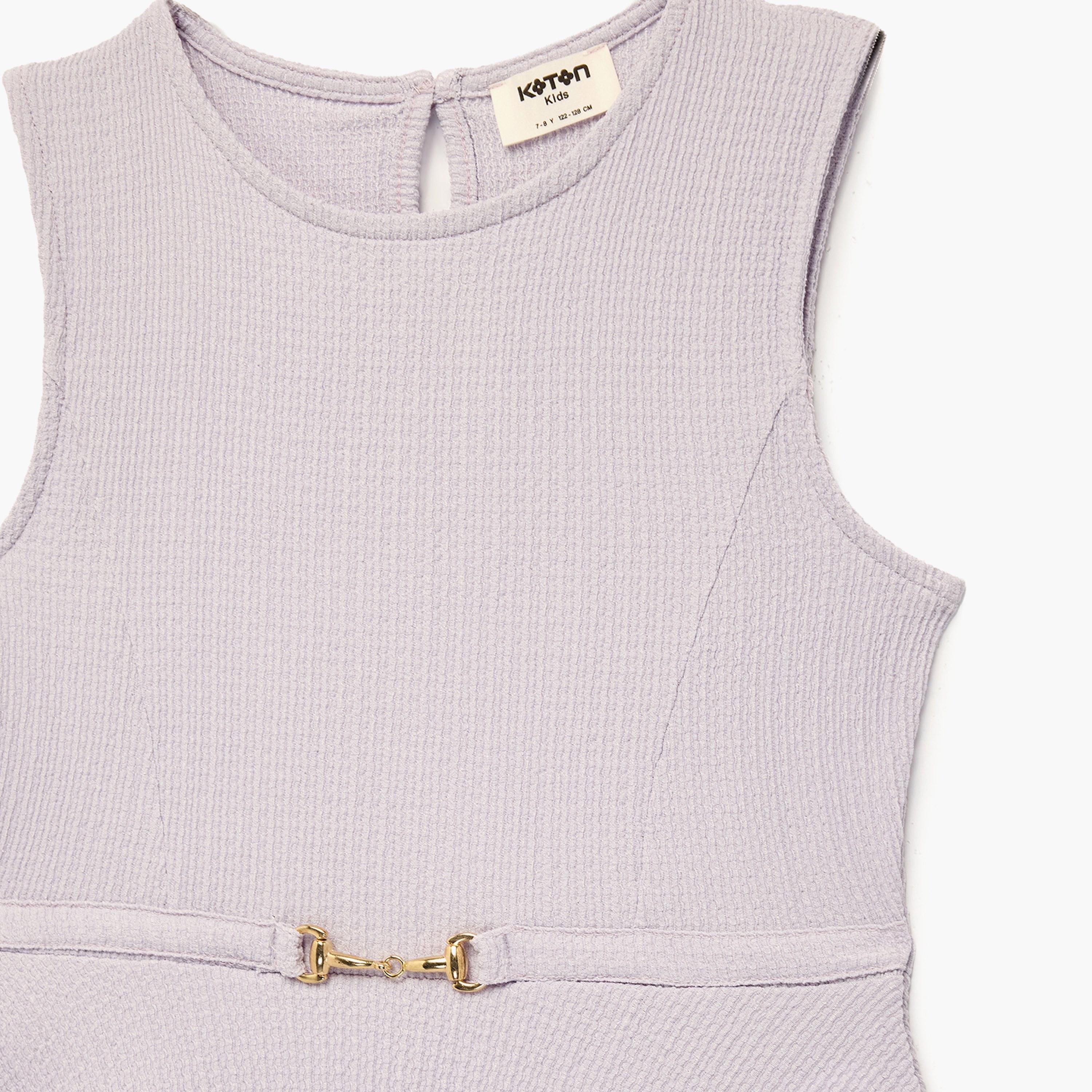 Koton Solid Sleeveless Top-girls-clothing-blousesandshirts-image-3