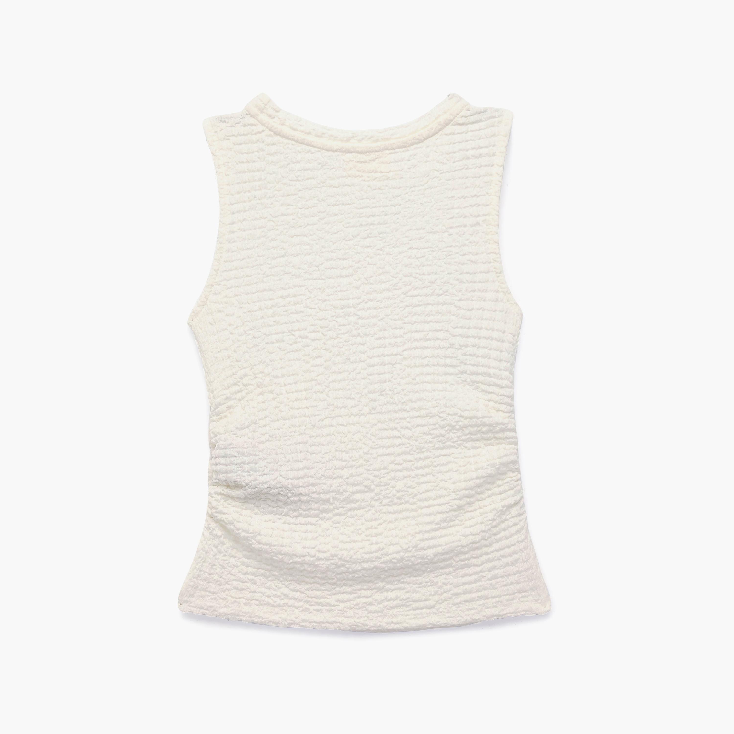 Koton Solid Sleeveless Textured Top-girls-clothing-blousesandshirts-image-2