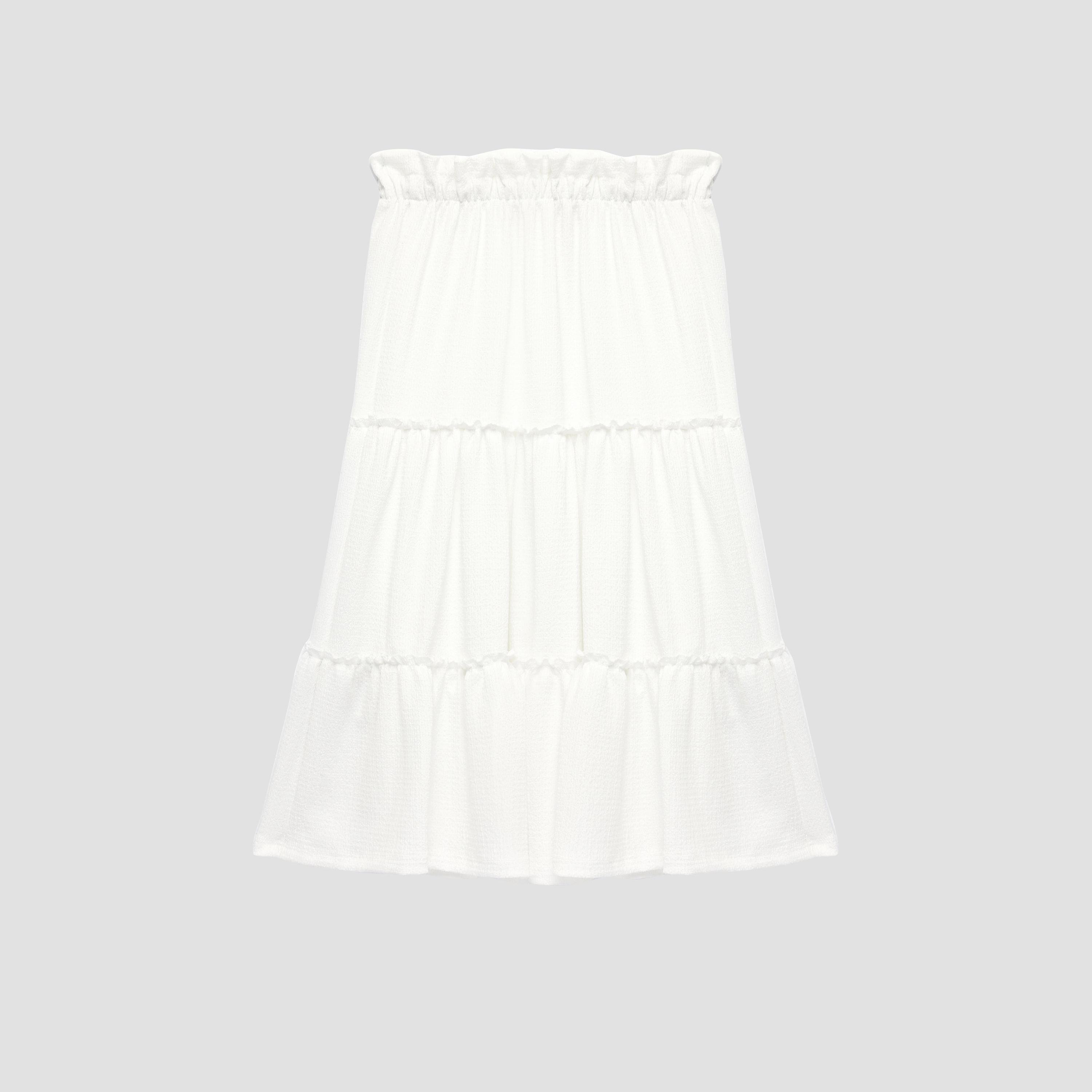 تنورة بخصر مطاطي بطول كامل من كوتون-girls-clothing-bottoms-skirts-image-1