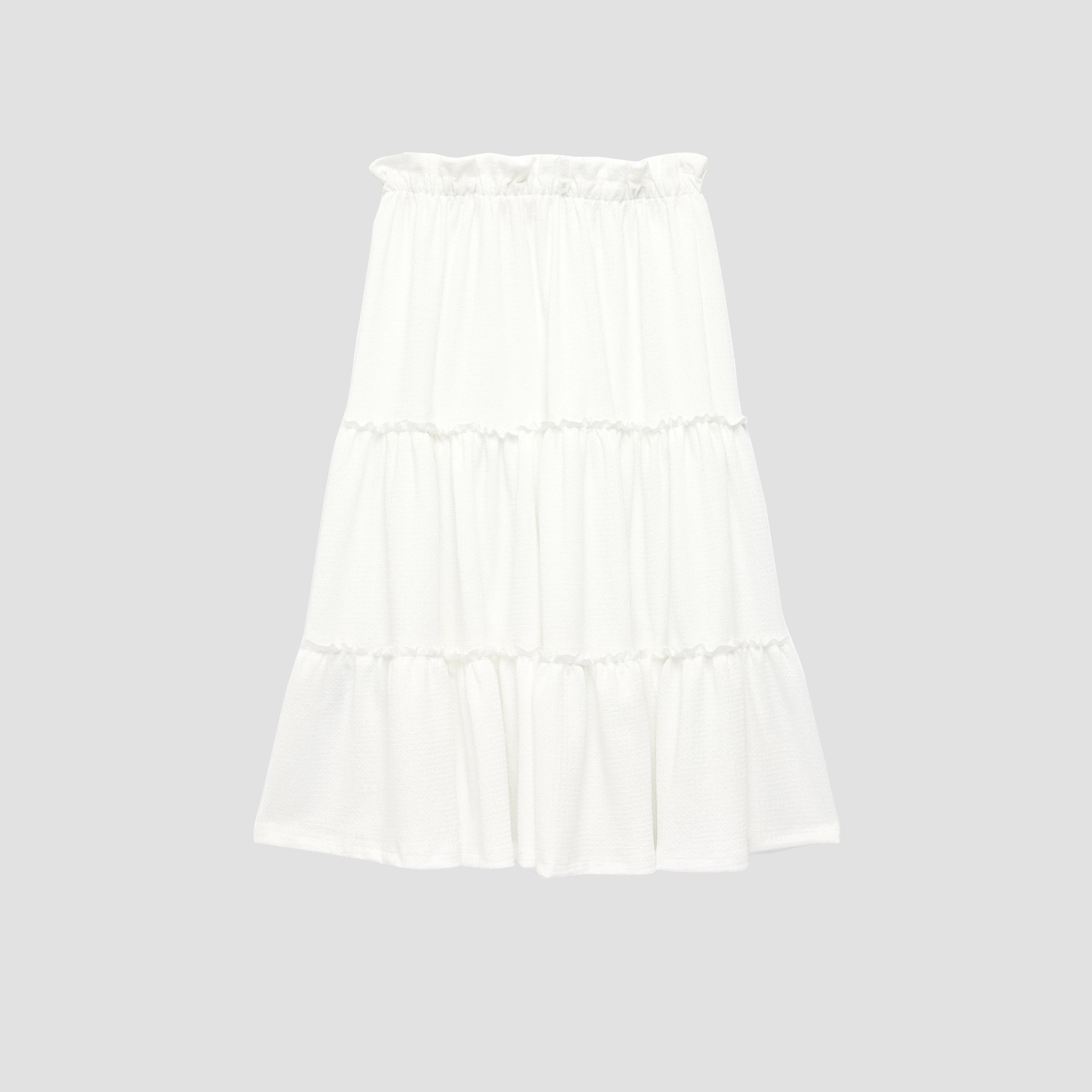 تنورة بخصر مطاطي بطول كامل من كوتون-girls-clothing-bottoms-skirts-image-2