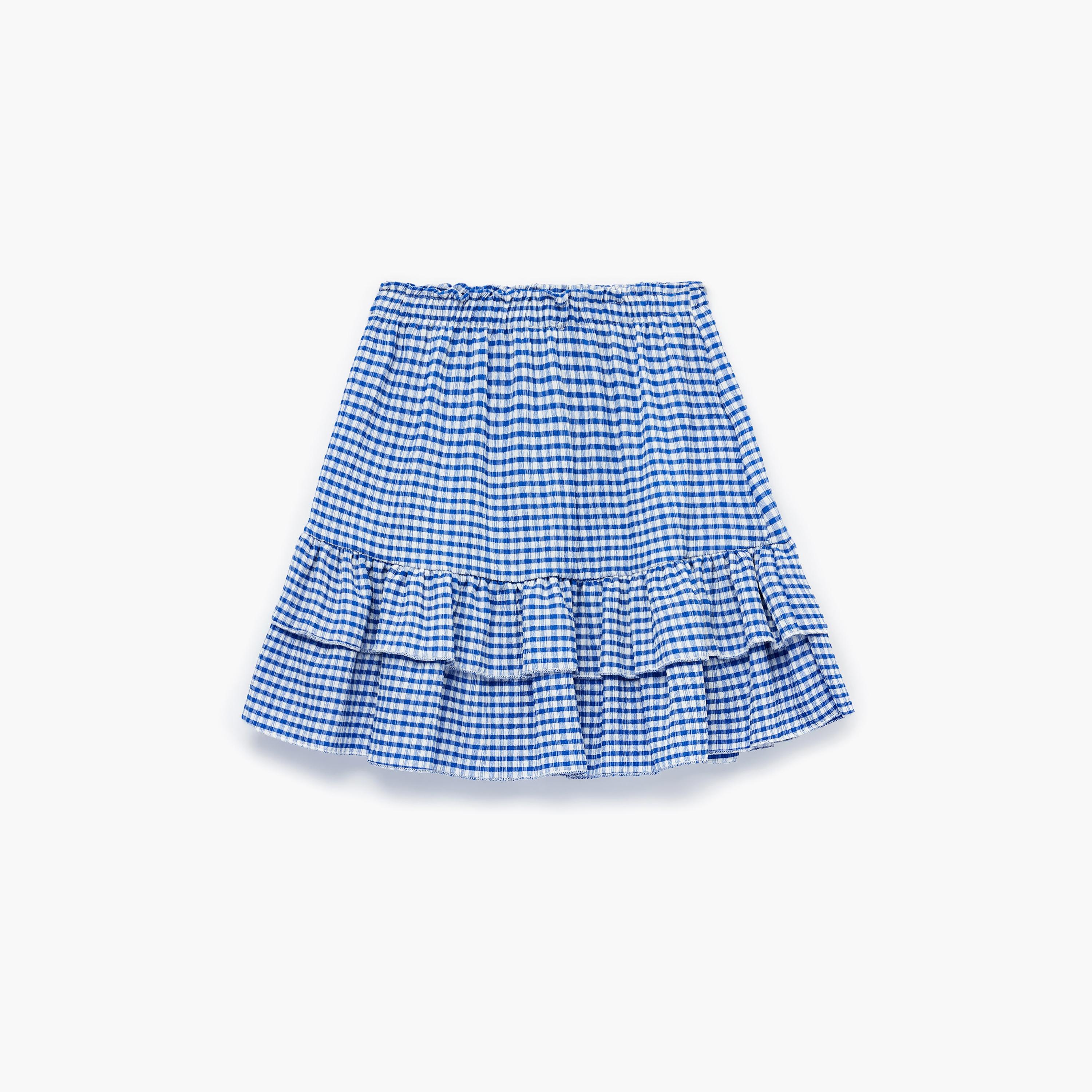 Koton Polyester Blend Checked Ruffle Mini Skirt-girls-clothing-bottoms-skirts-image-2