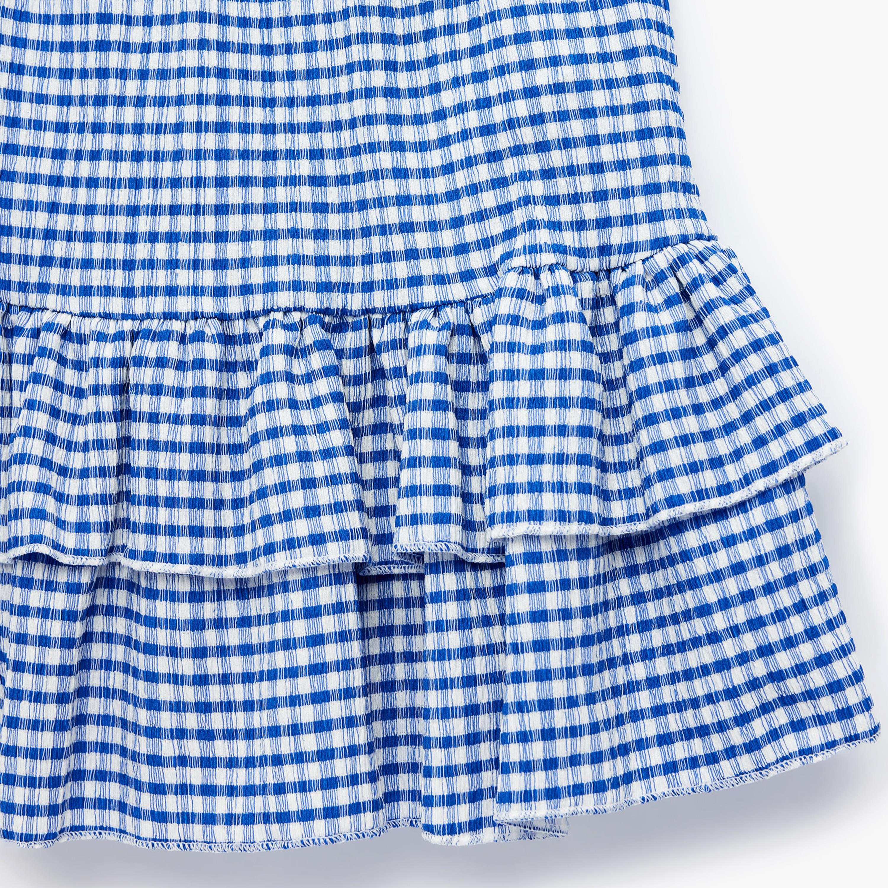 Koton Polyester Blend Checked Ruffle Mini Skirt-girls-clothing-bottoms-skirts-image-3