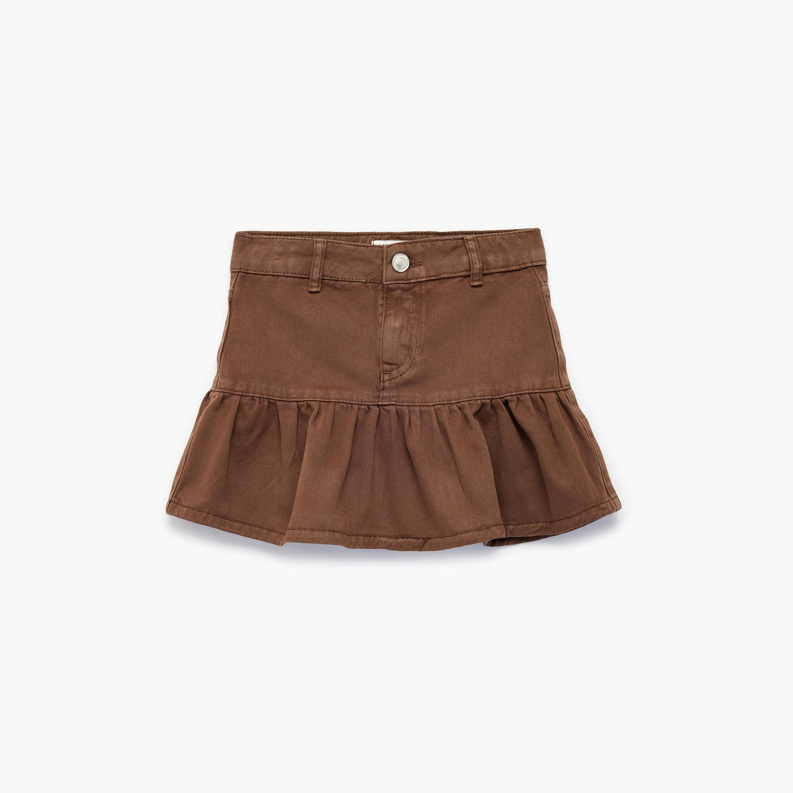 تنورة "ميني" بجيوب وكشكشة "رافلد" من كوتون-girls-clothing-bottoms-skirts-image-1