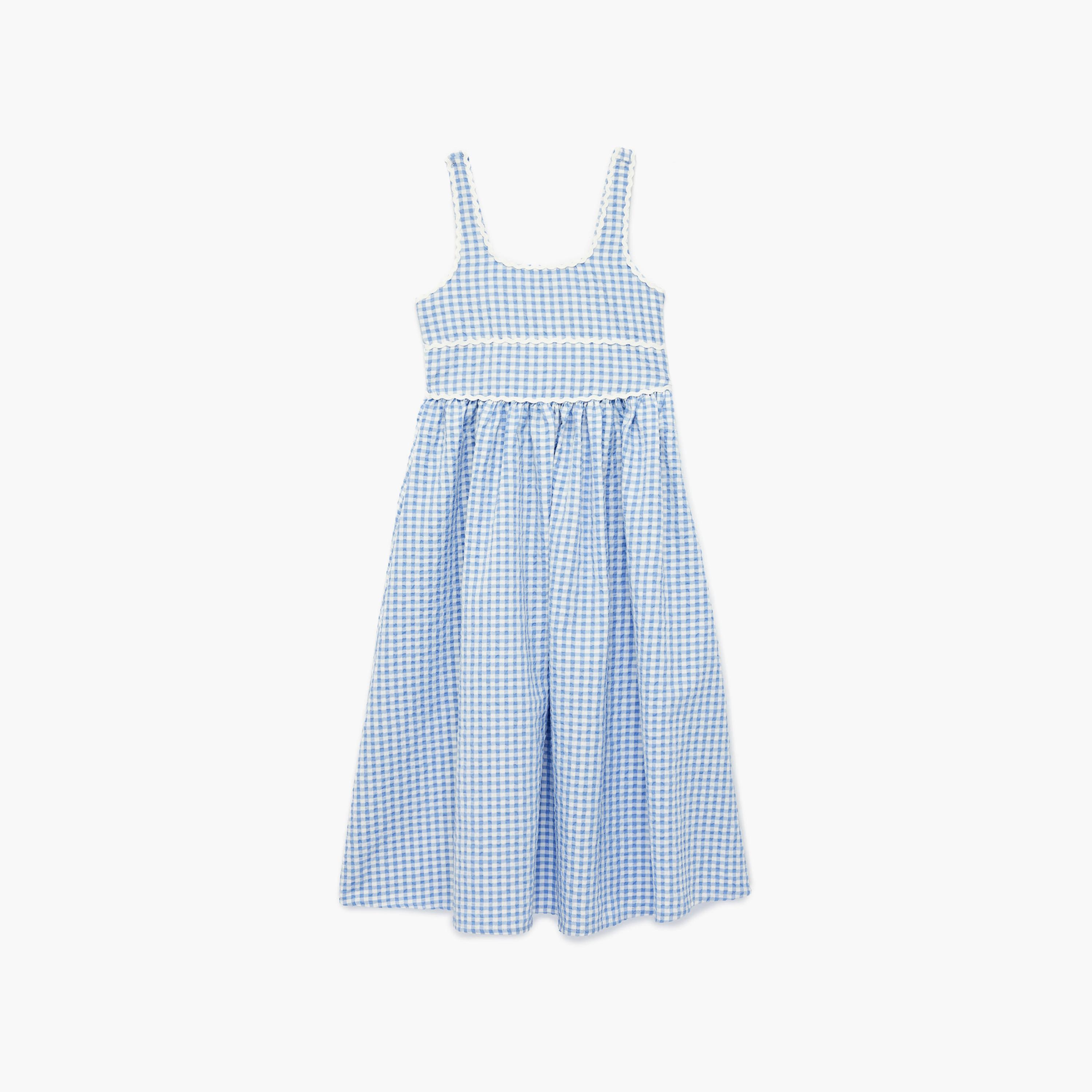 Koton Sleeveless Checked Starppy Gingham Dress-girls-clothing-dressesandjumpsuits-image-1