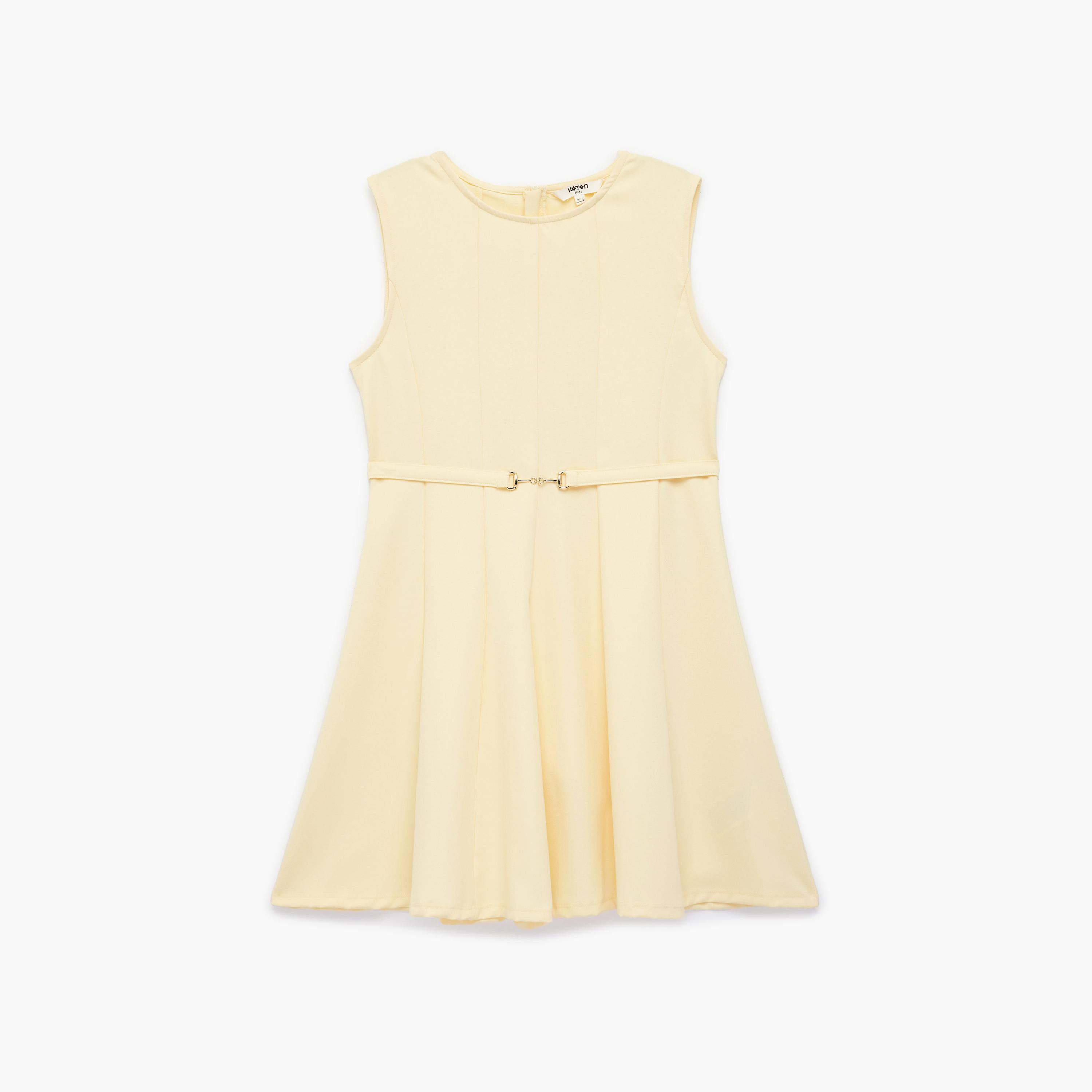 Koton SleevelessBelted Pleated Dress-girls-clothing-dressesandjumpsuits-image-1