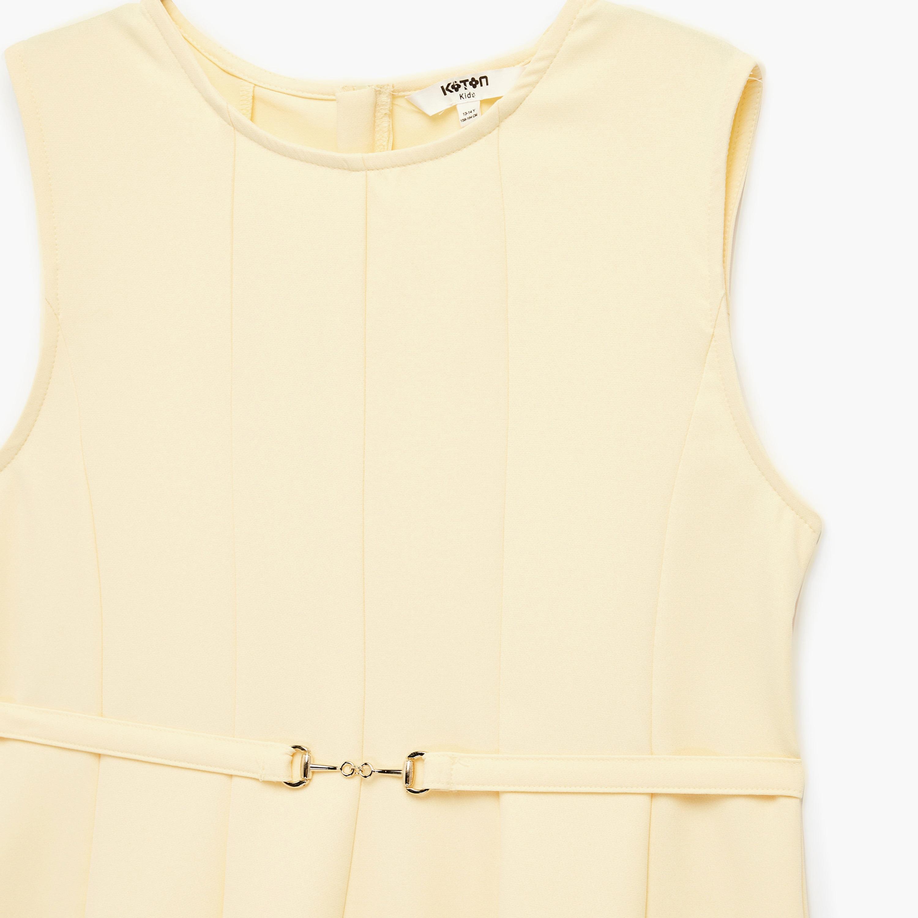 Koton SleevelessBelted Pleated Dress-girls-clothing-dressesandjumpsuits-image-3