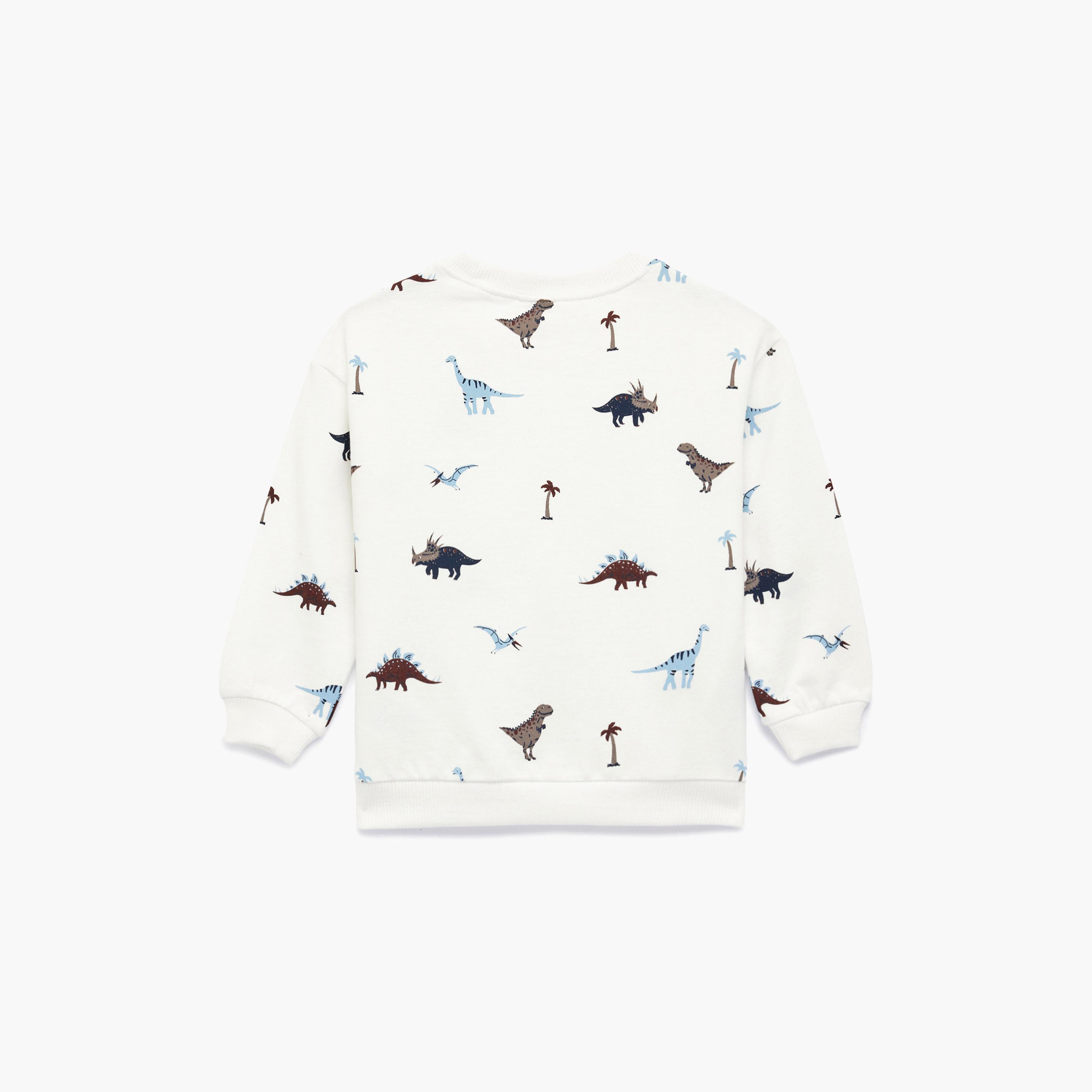 Koton Long Sleeves Dinosaur Printed Sweatshirt-boys-clothing-sweatshirts-image-2