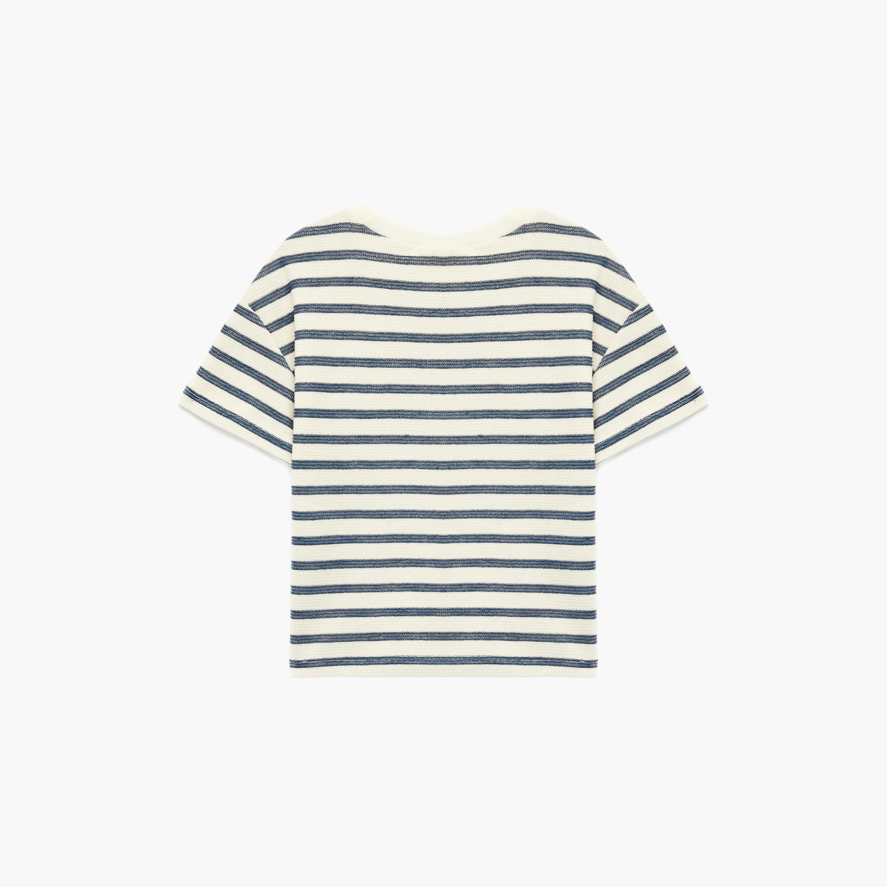 تي شيرت مخطط عرضياً بأكمام قصيرة من كوتون-boys-clothing-tshirtsandpolos-image-2