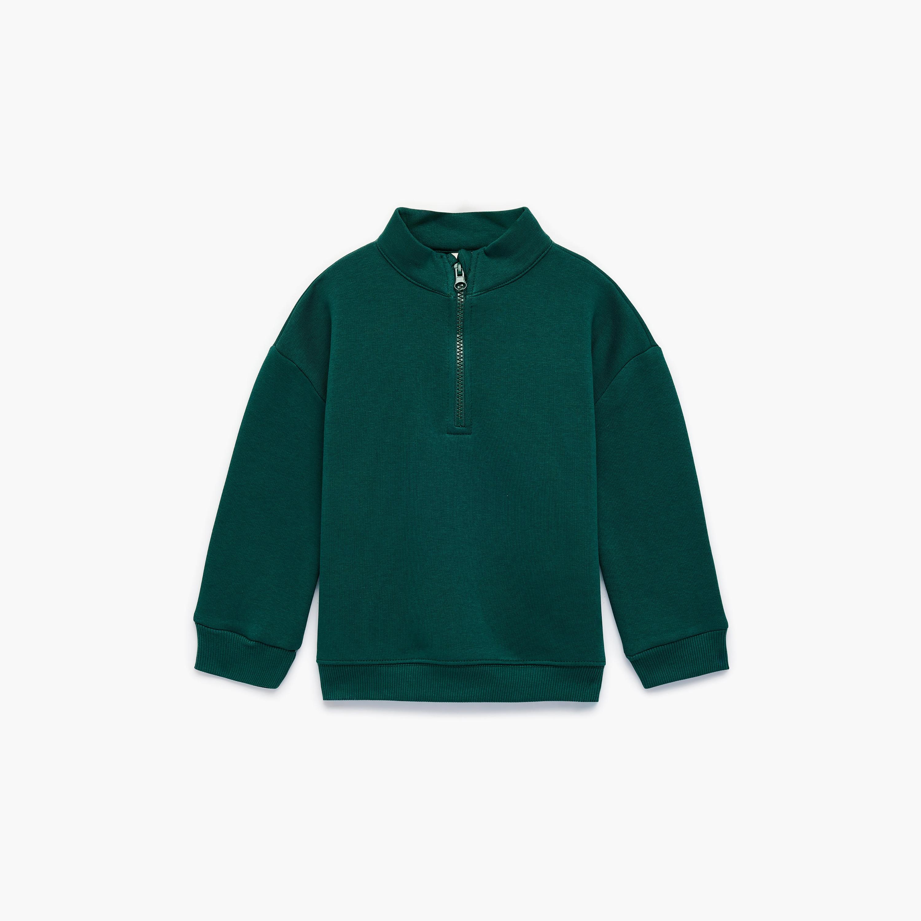 Koton Long Sleeves Half Zippered Sweatshirt-boys-clothing-sweatshirts-image-1