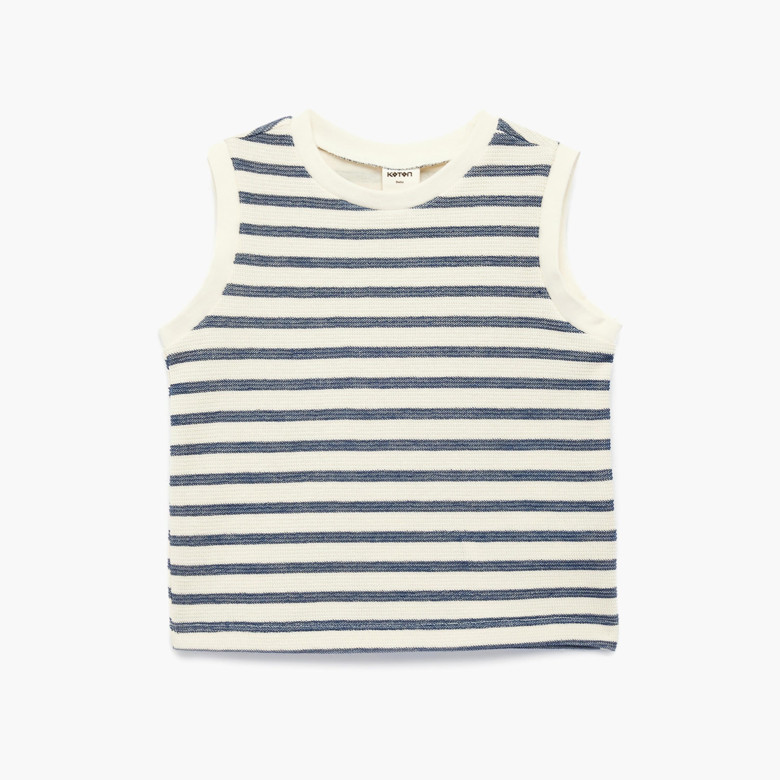 Koton Sleeveless Horizontal Striped T-Shirt-boys-clothing-tshirtsandpolos-image-1