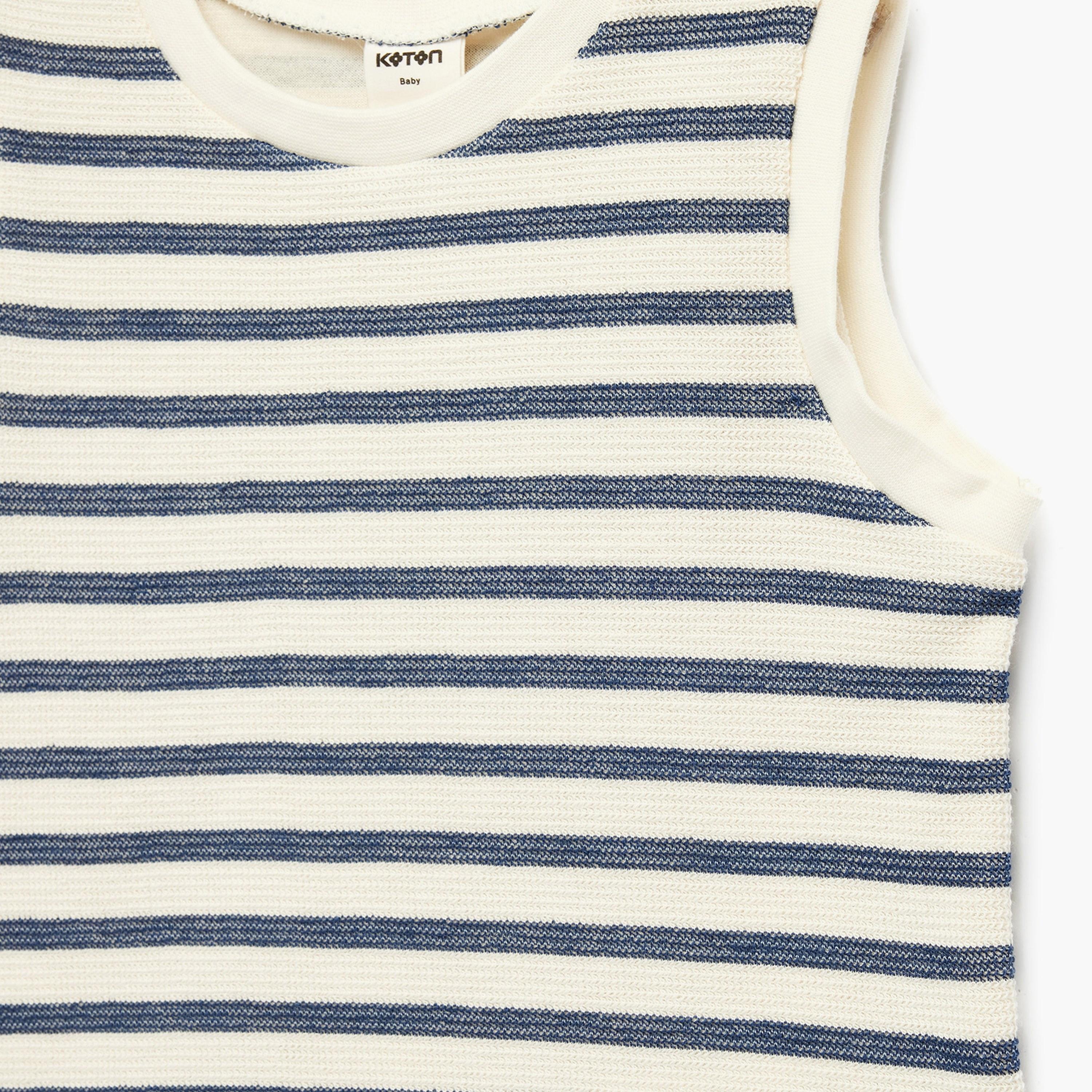 Koton Sleeveless Horizontal Striped T-Shirt-boys-clothing-tshirtsandpolos-image-3