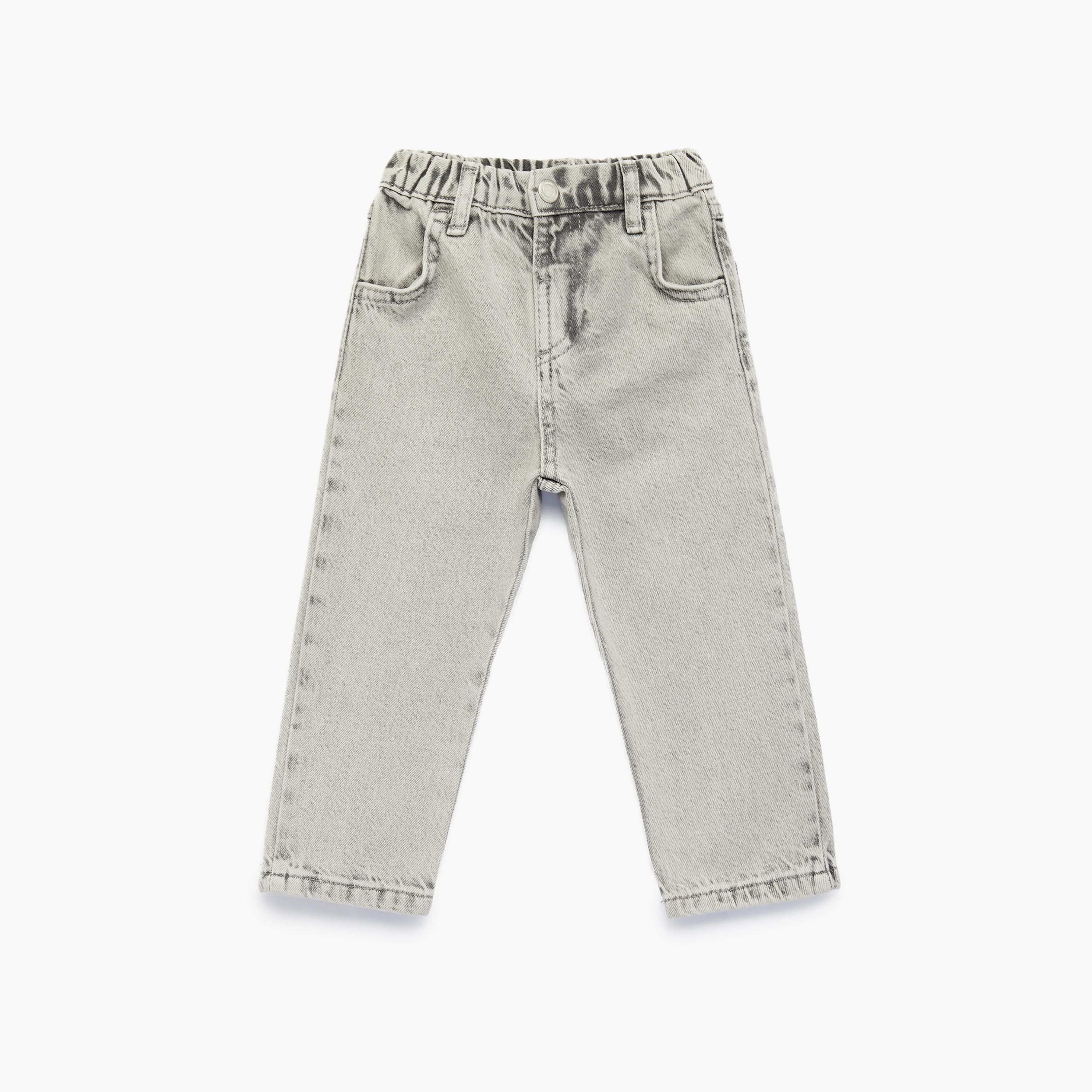 Koton Elastic waist Straight Fit Jeans-boys-clothing-bottoms-jeans-image-1