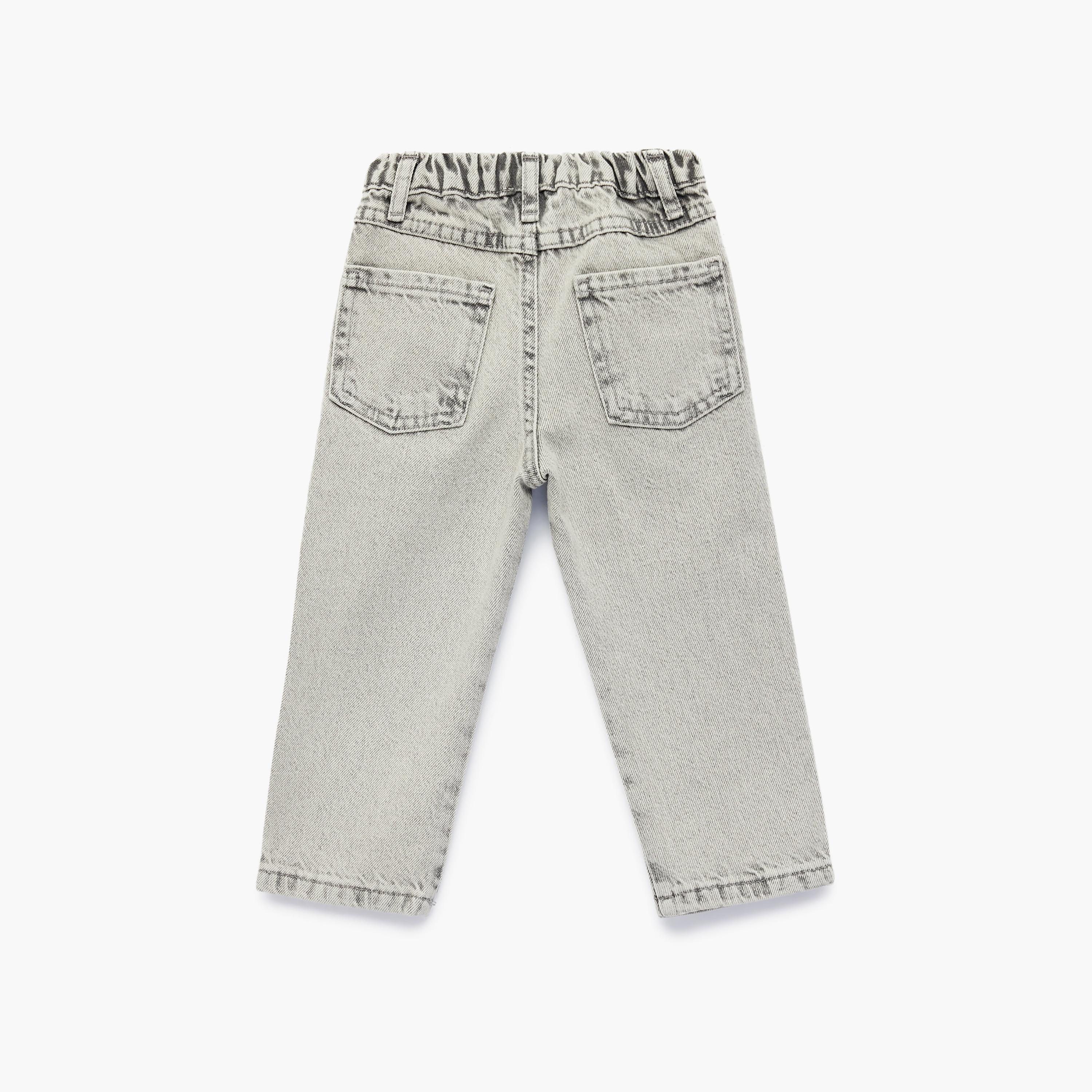 Koton Elastic waist Straight Fit Jeans-boys-clothing-bottoms-jeans-image-2