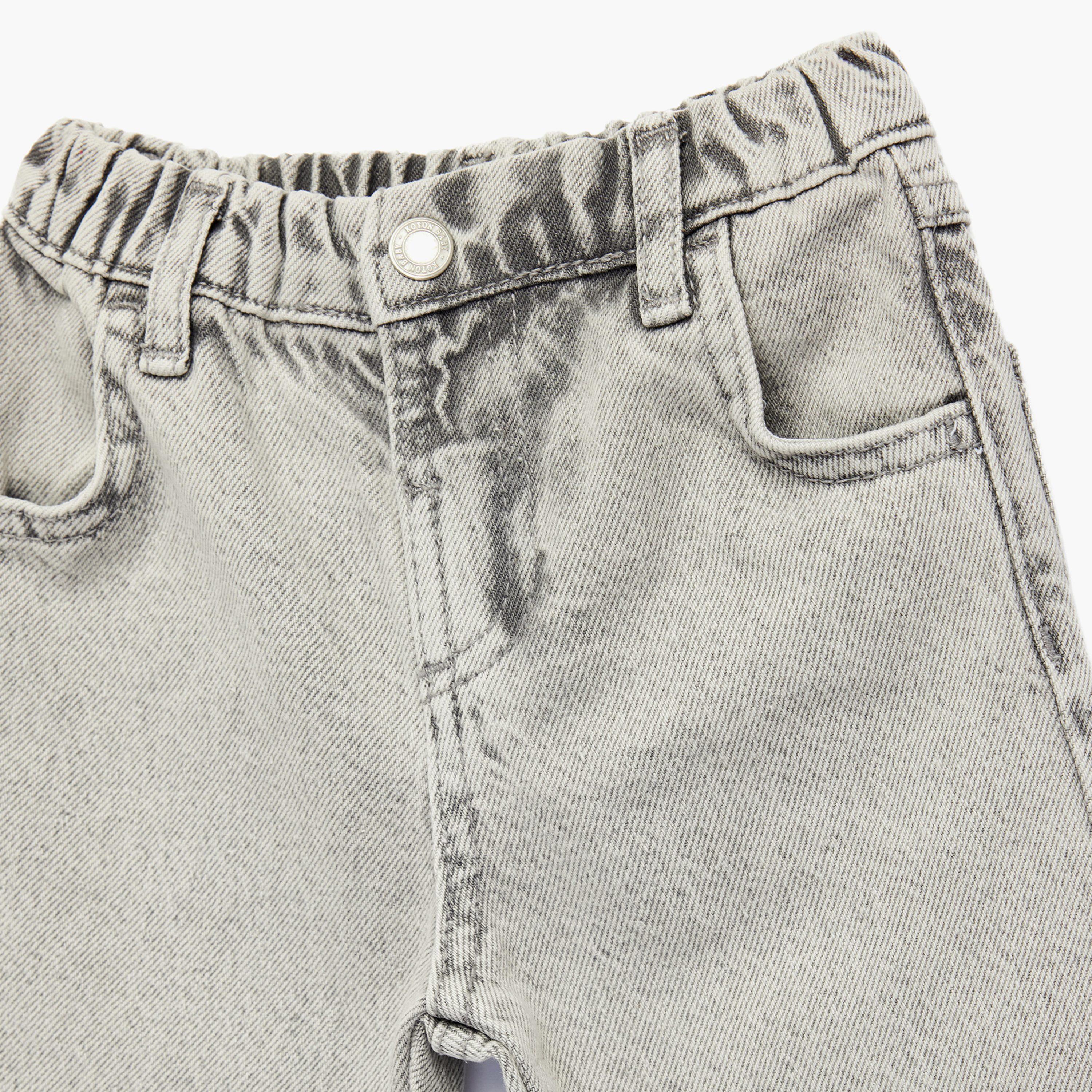 Koton Elastic waist Straight Fit Jeans-boys-clothing-bottoms-jeans-image-3