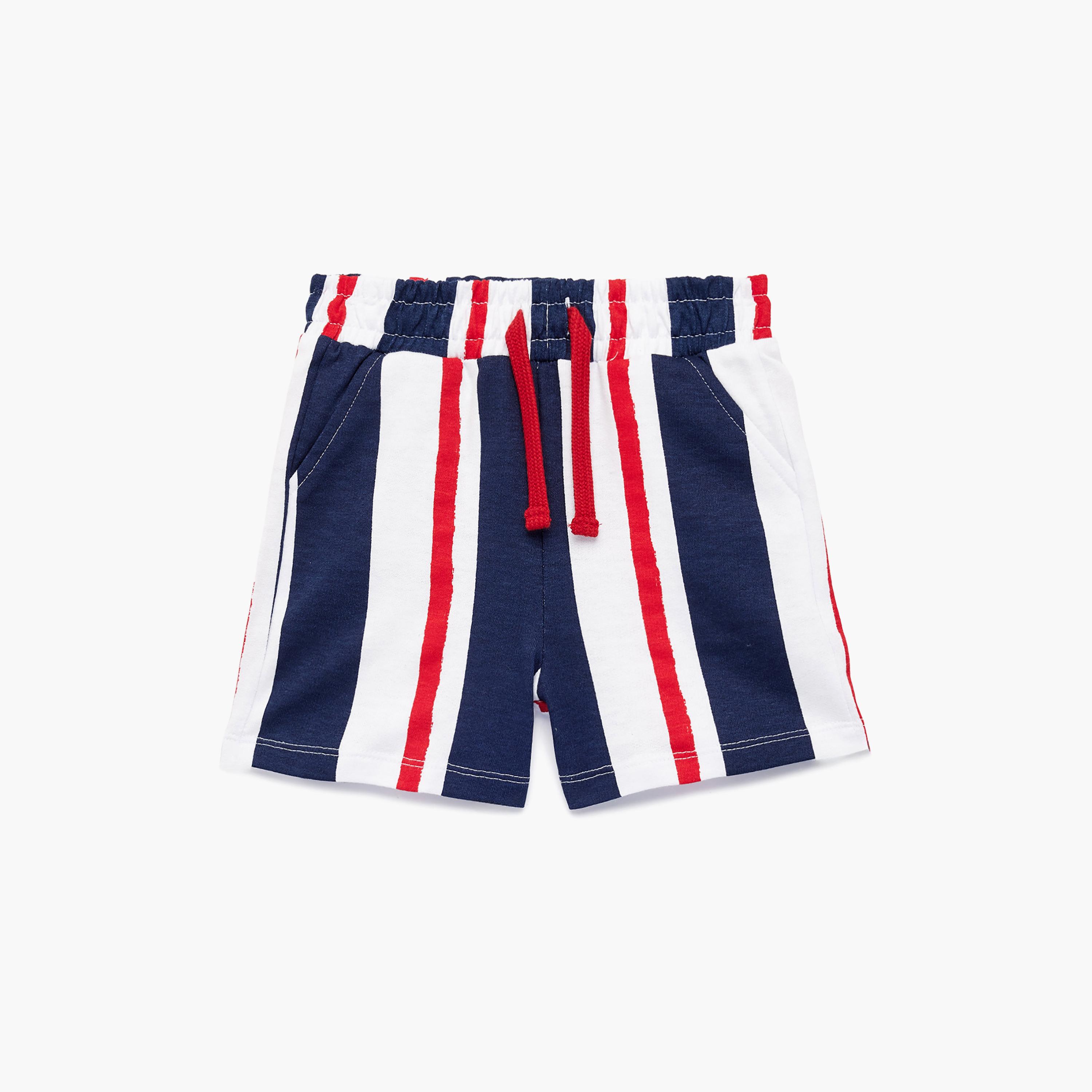 Koton Striped Drawstring Cotton Shorts-boys-clothing-bottoms-shorts-image-1
