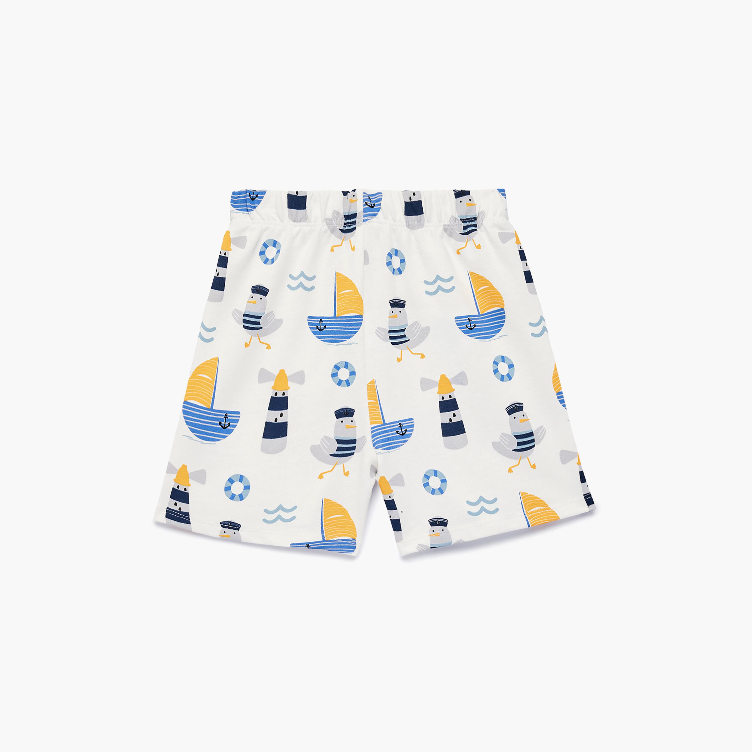 شورت قطن مطبوع برباط "درو سترينغ" من كوتون-boys-clothing-bottoms-shorts-image-2