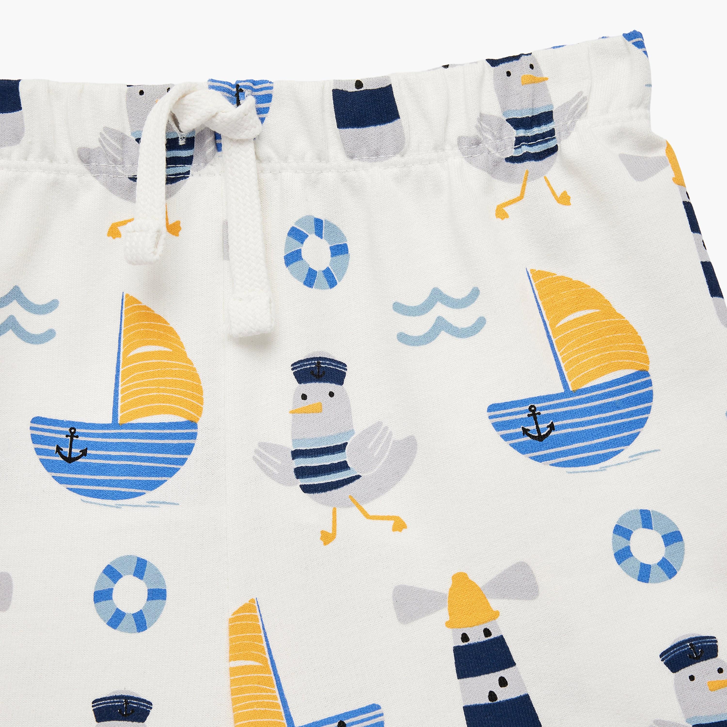 شورت قطن مطبوع برباط "درو سترينغ" من كوتون-boys-clothing-bottoms-shorts-image-3