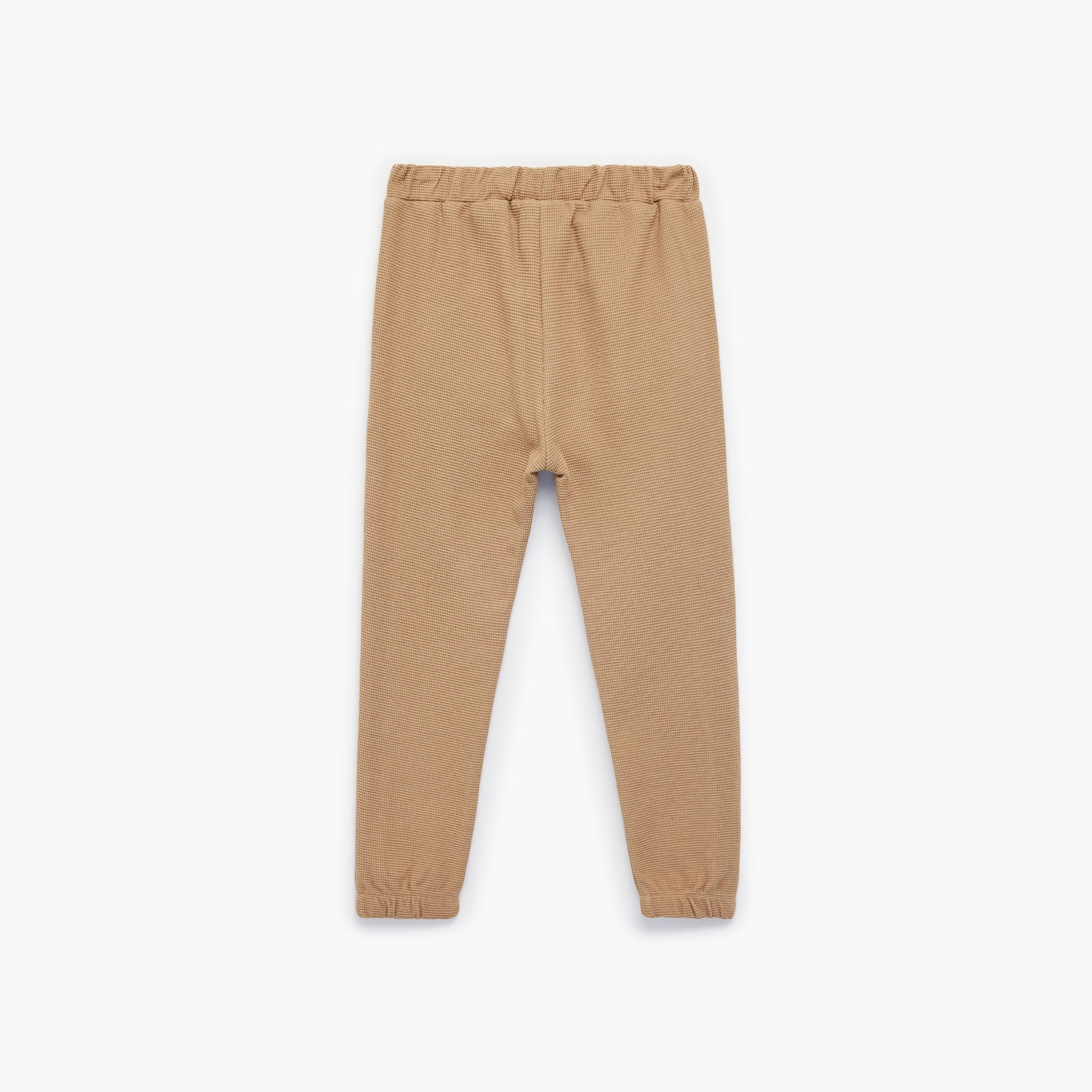 بنطلون "جوغرز" قطن قماش "وافل" بخصر مطاطي وبرباط من كوتون-boys-clothing-bottoms-joggersandtrackpants-image-2