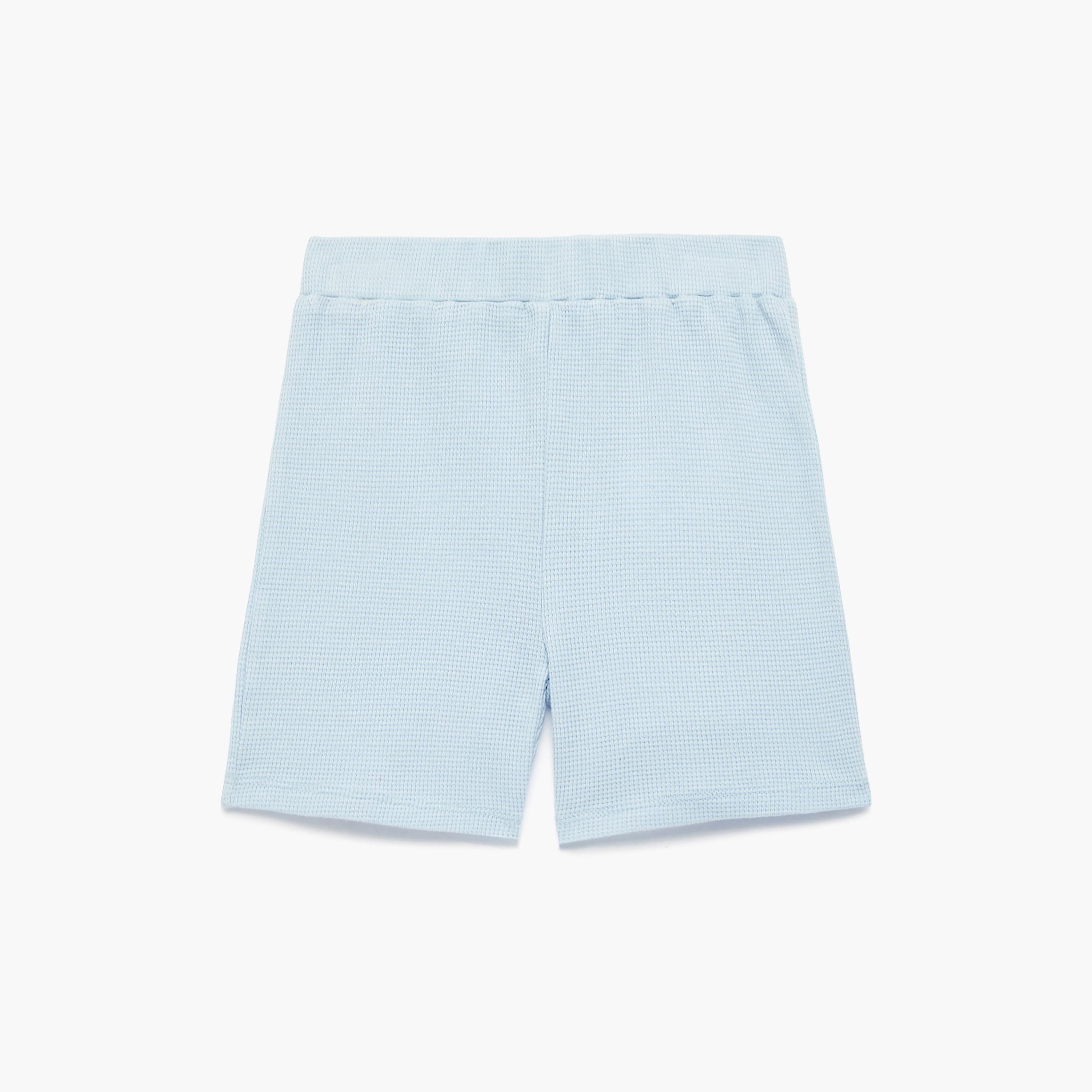 Koton Solid Elasticated Cotton Shorts-boys-clothing-bottoms-shorts-image-1