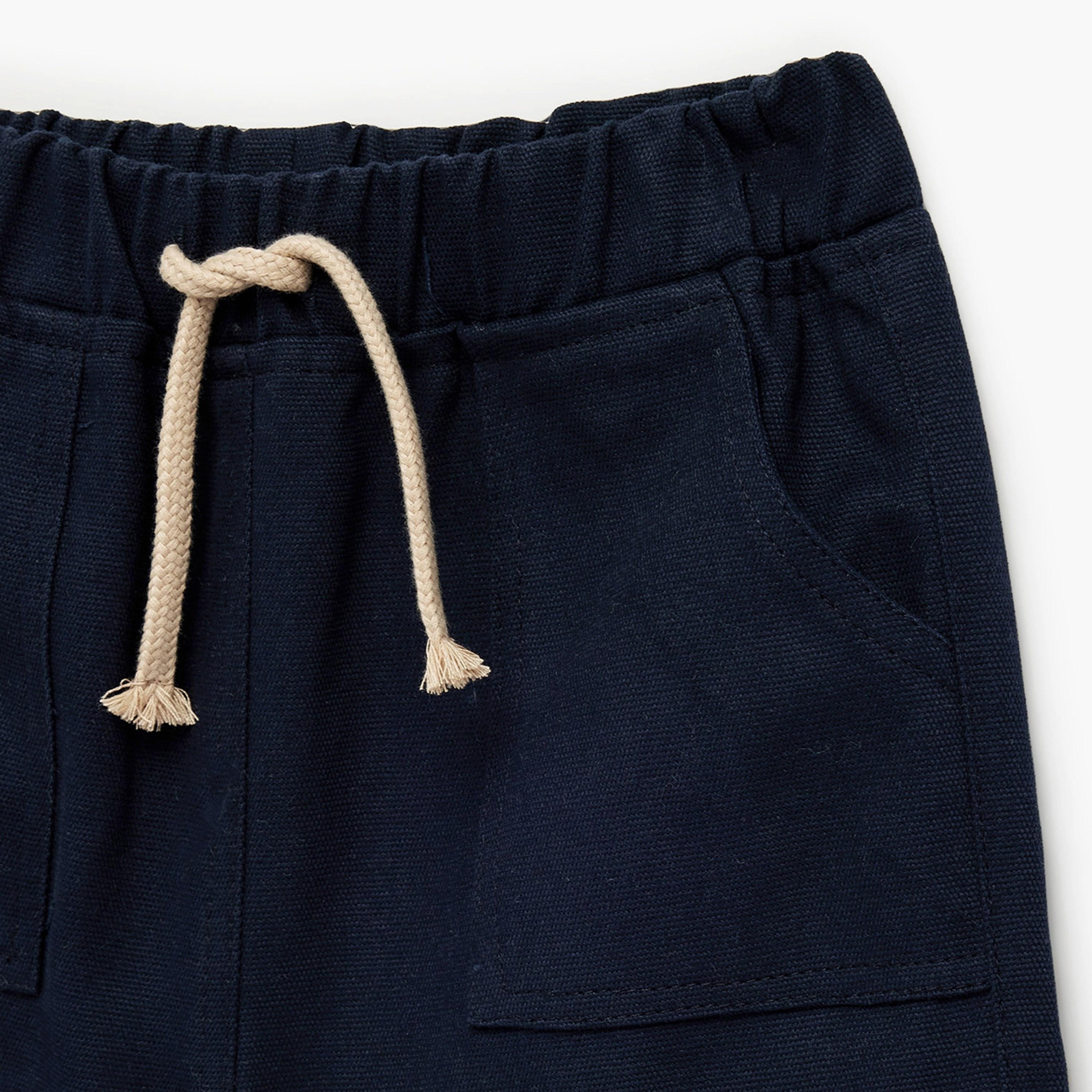 Koton Solid Cotton Shorts-boys-clothing-bottoms-shorts-image-3