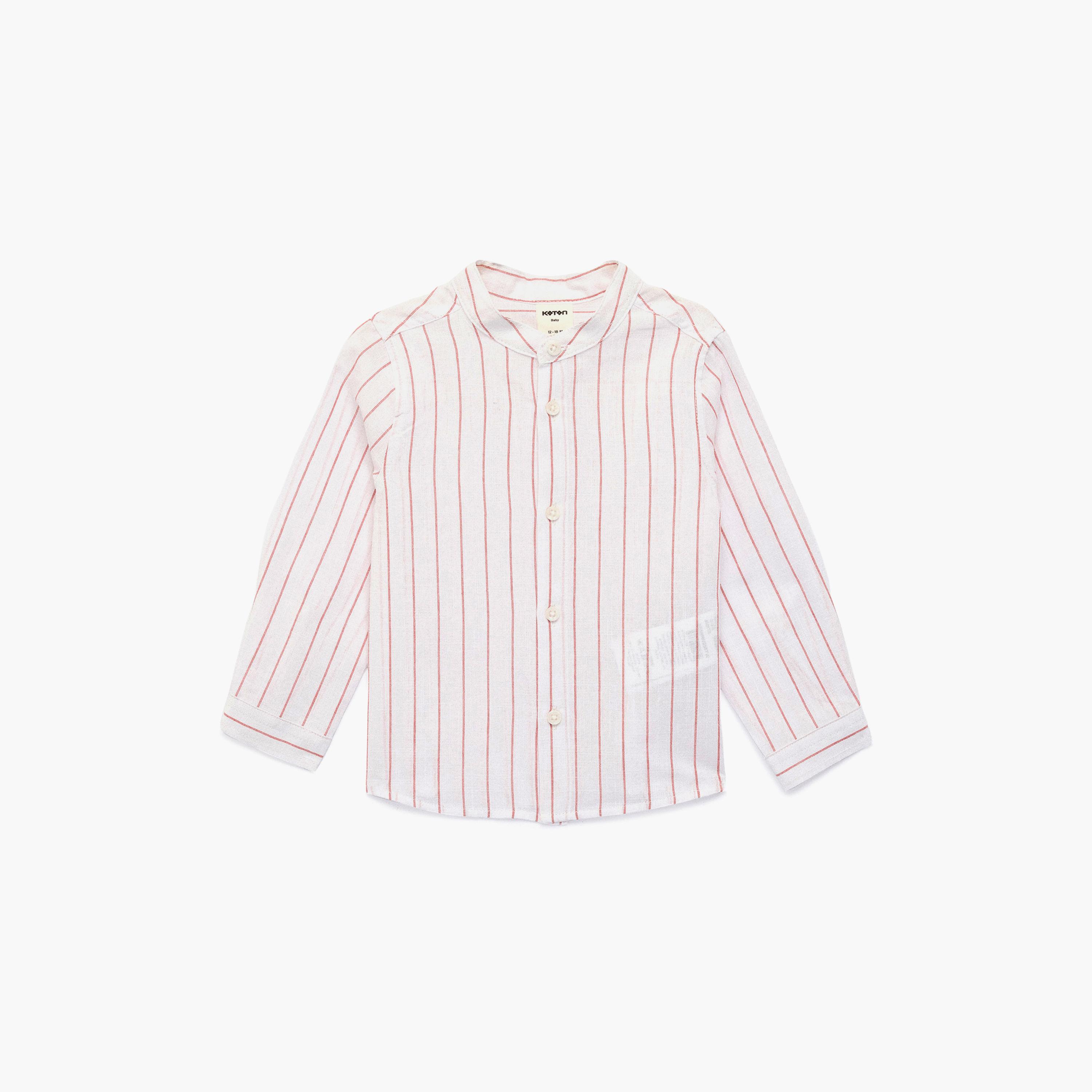 Koton Long Sleeves Striped Mandarin Collar Shirt-boys-clothing-shirts-image-1