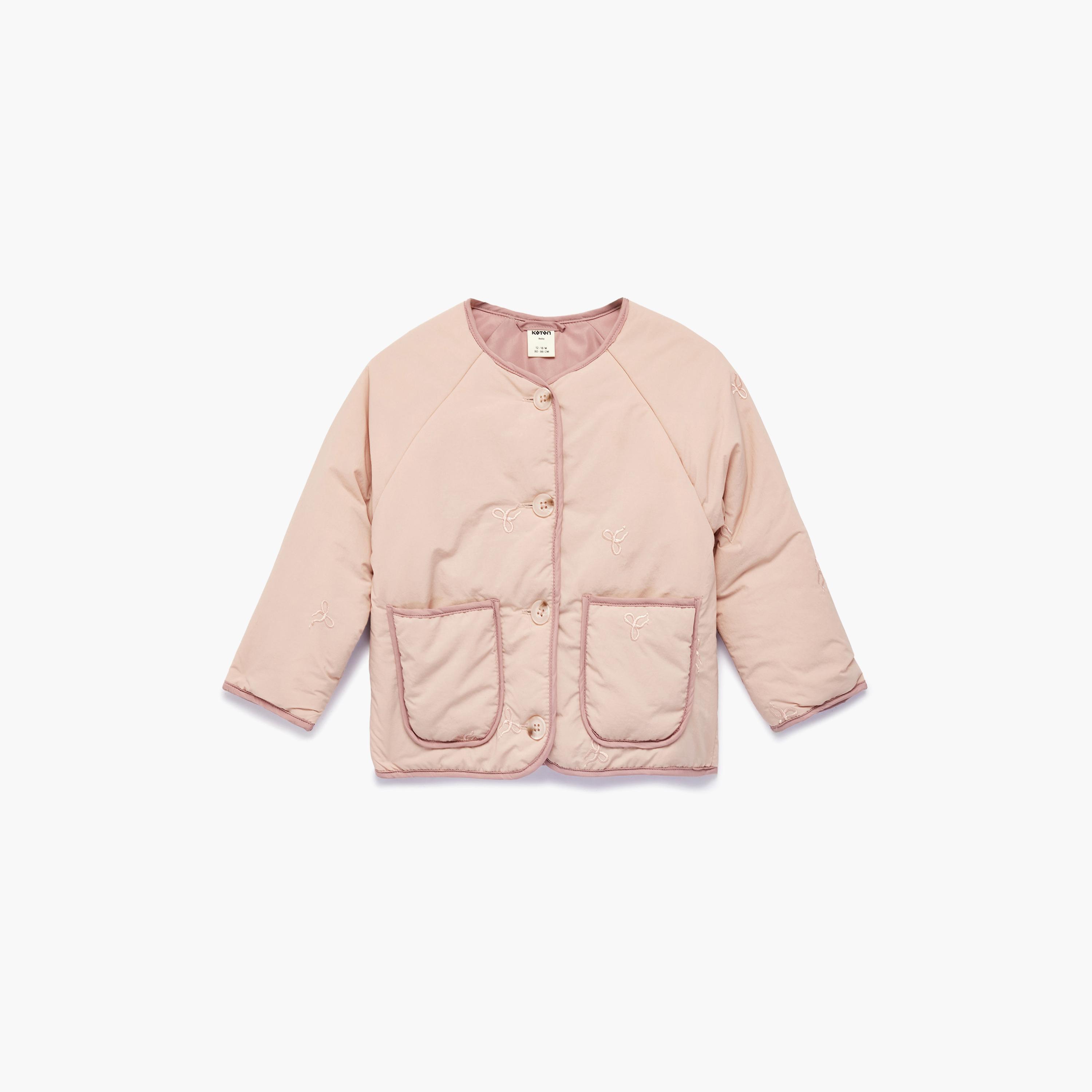 جاكيت بجيوب وأكمام طويلة من كوتون-girls-clothing-jacketsandcoats-image-1
