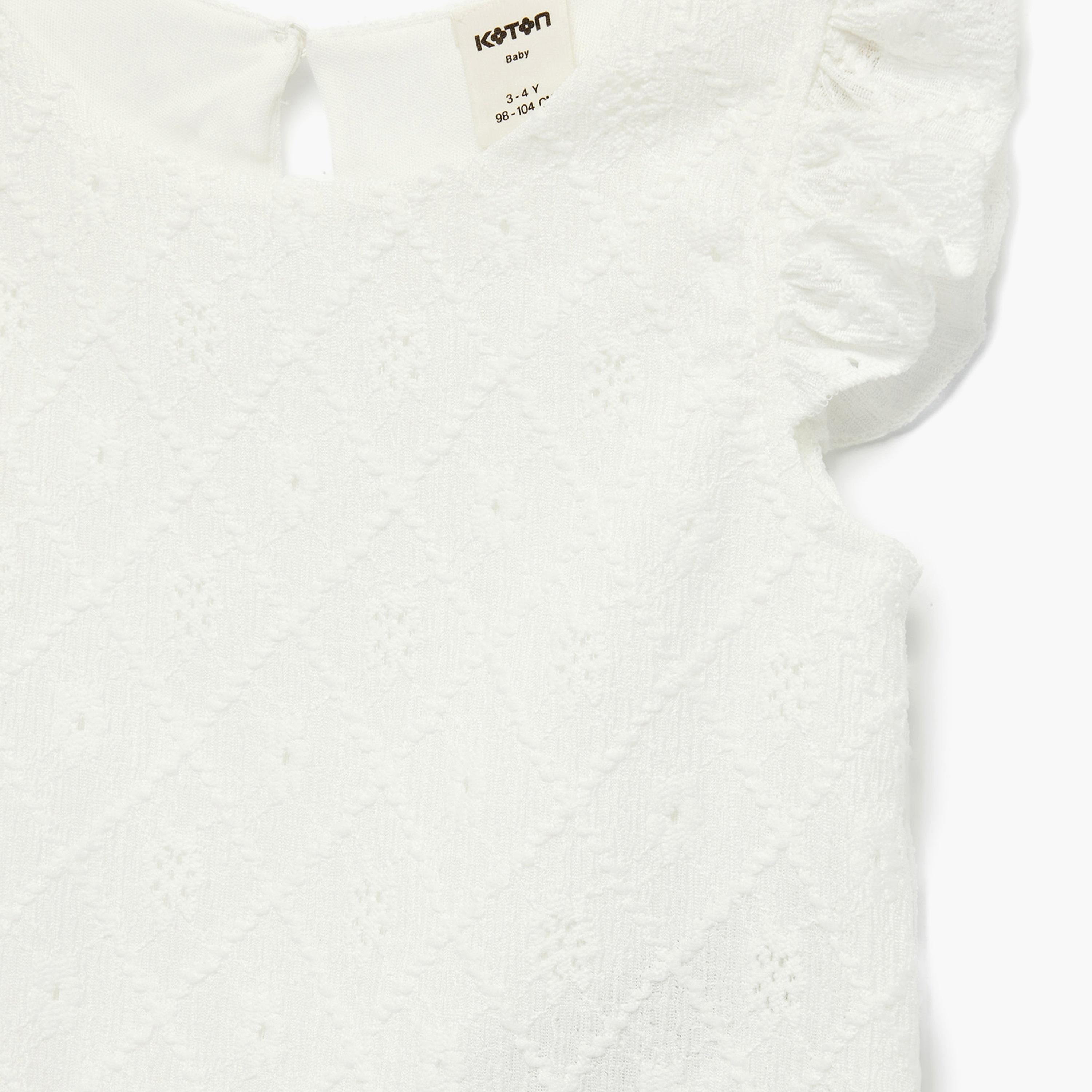 Koton Solid Sleeveless Ruffle Detailed Top-girls-clothing-blousesandshirts-image-3