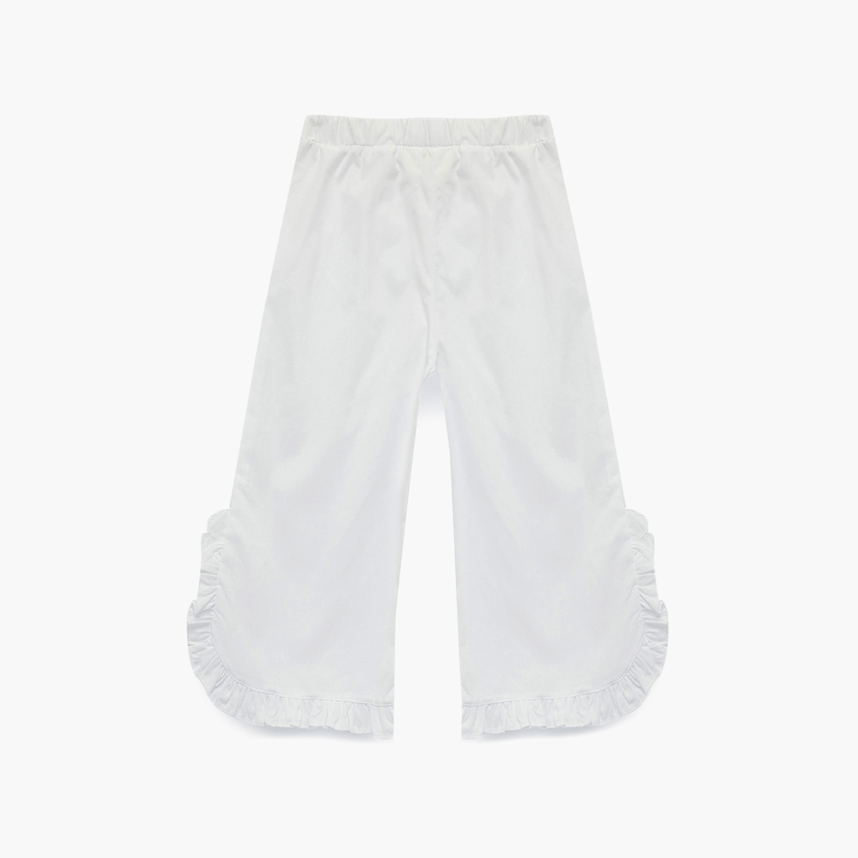 Koton Solid Elasticated Trousers-girls-clothing-bottoms-trousers-image-2