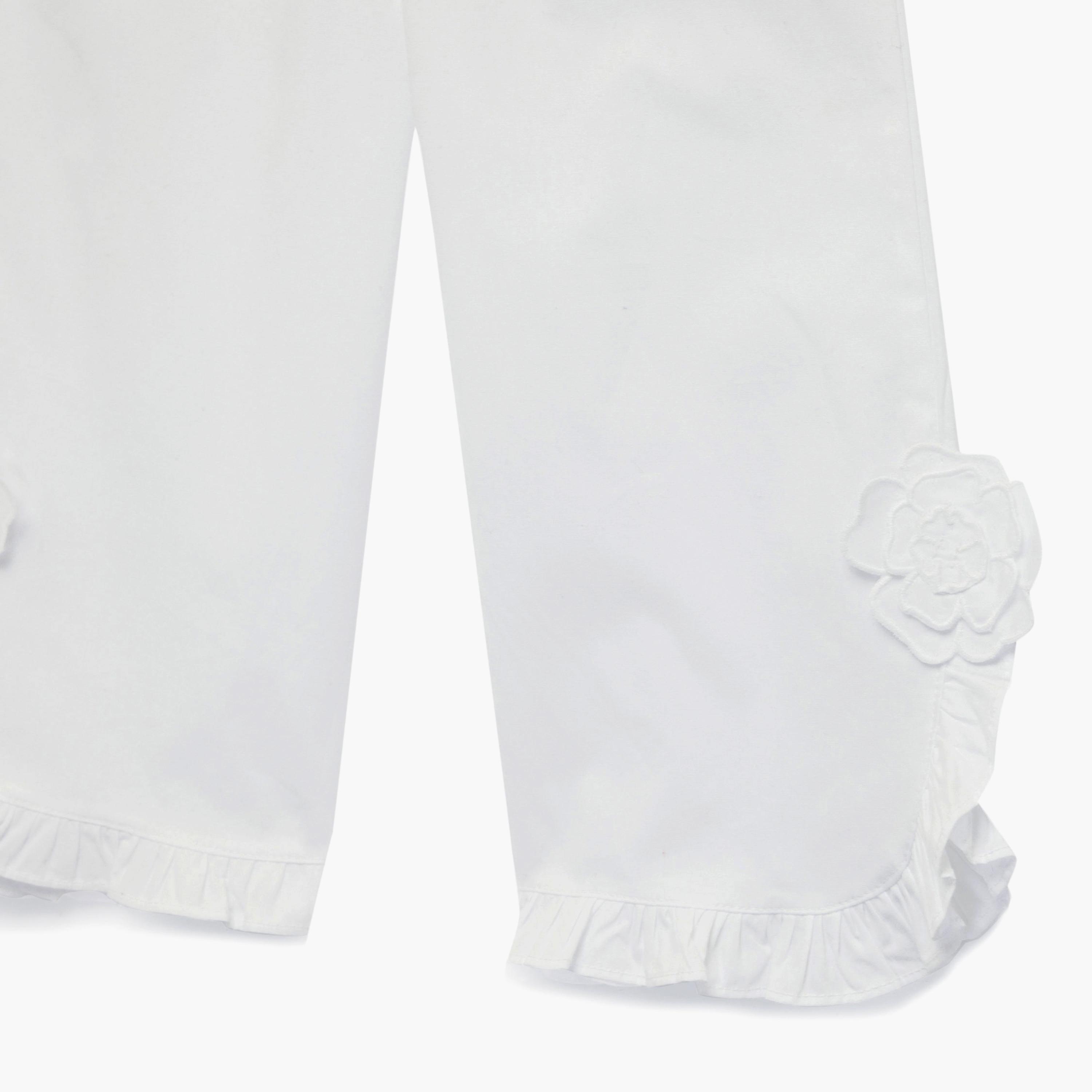 Koton Solid Elasticated Trousers-girls-clothing-bottoms-trousers-image-3