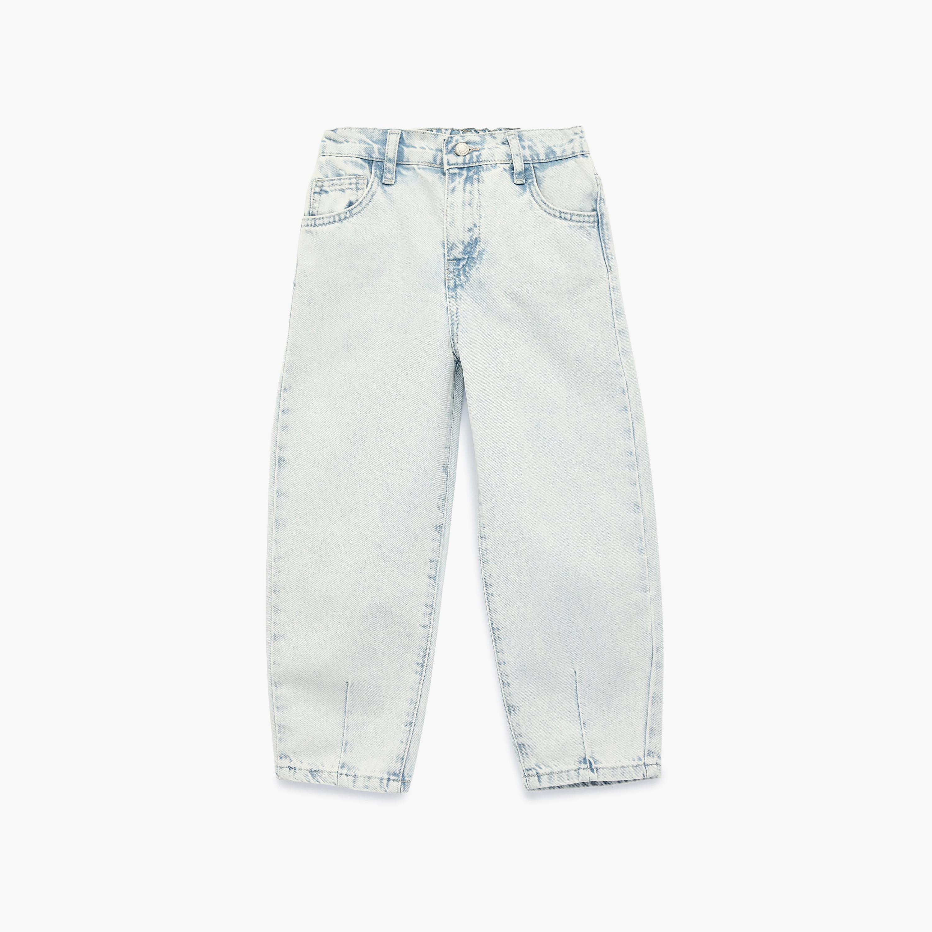 بنطلون جينز بقصة "بالون فيت" بطول كامل من كوتون-girls-clothing-bottoms-jeansandjeggings-image-1