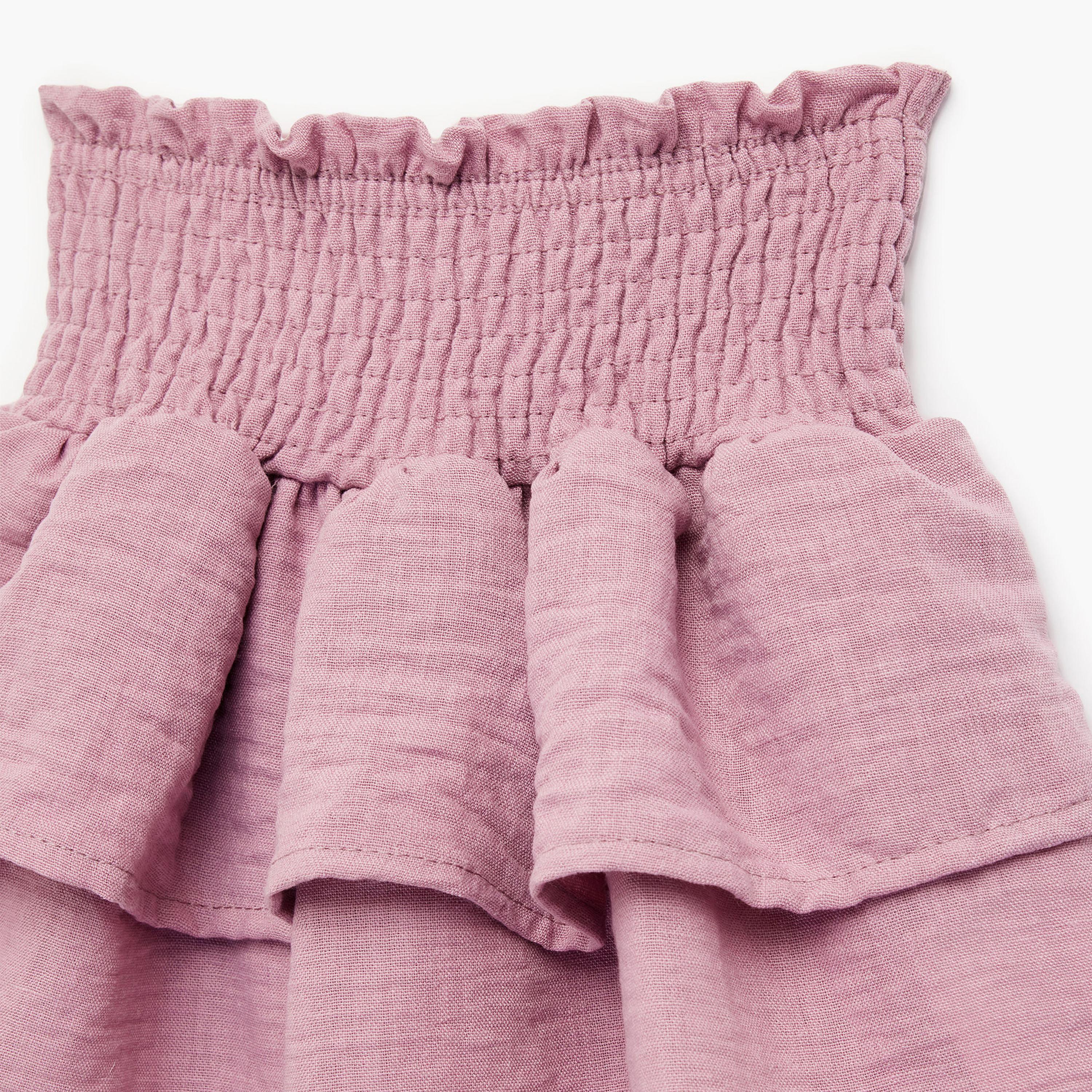Koton Below Knee Gipped Layered Ruffle Skirt-girls-clothing-bottoms-skirts-image-3